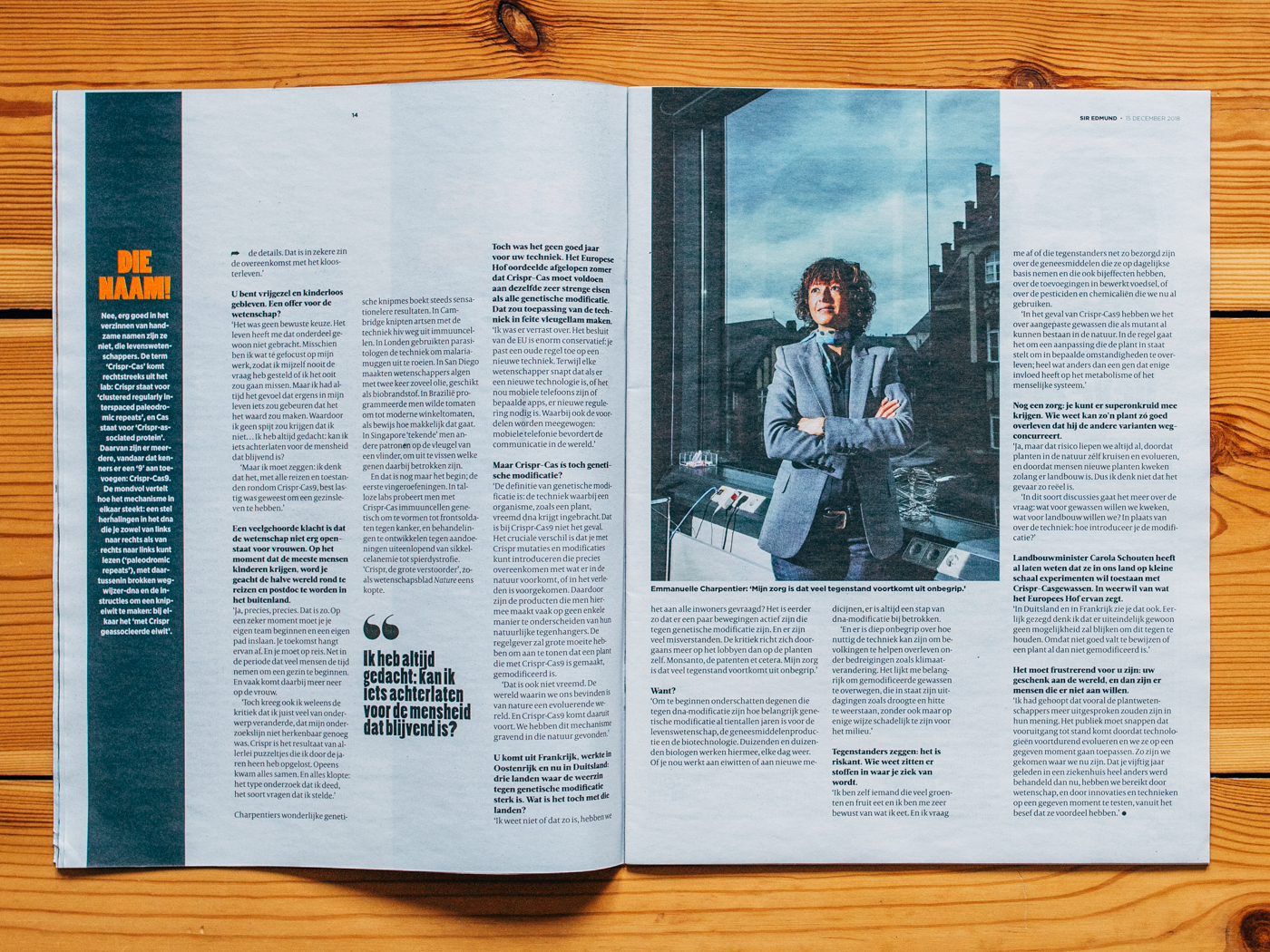 SIR EDMUND, de Volkskrant / Emmanuelle Charpentier / Dezember 2018