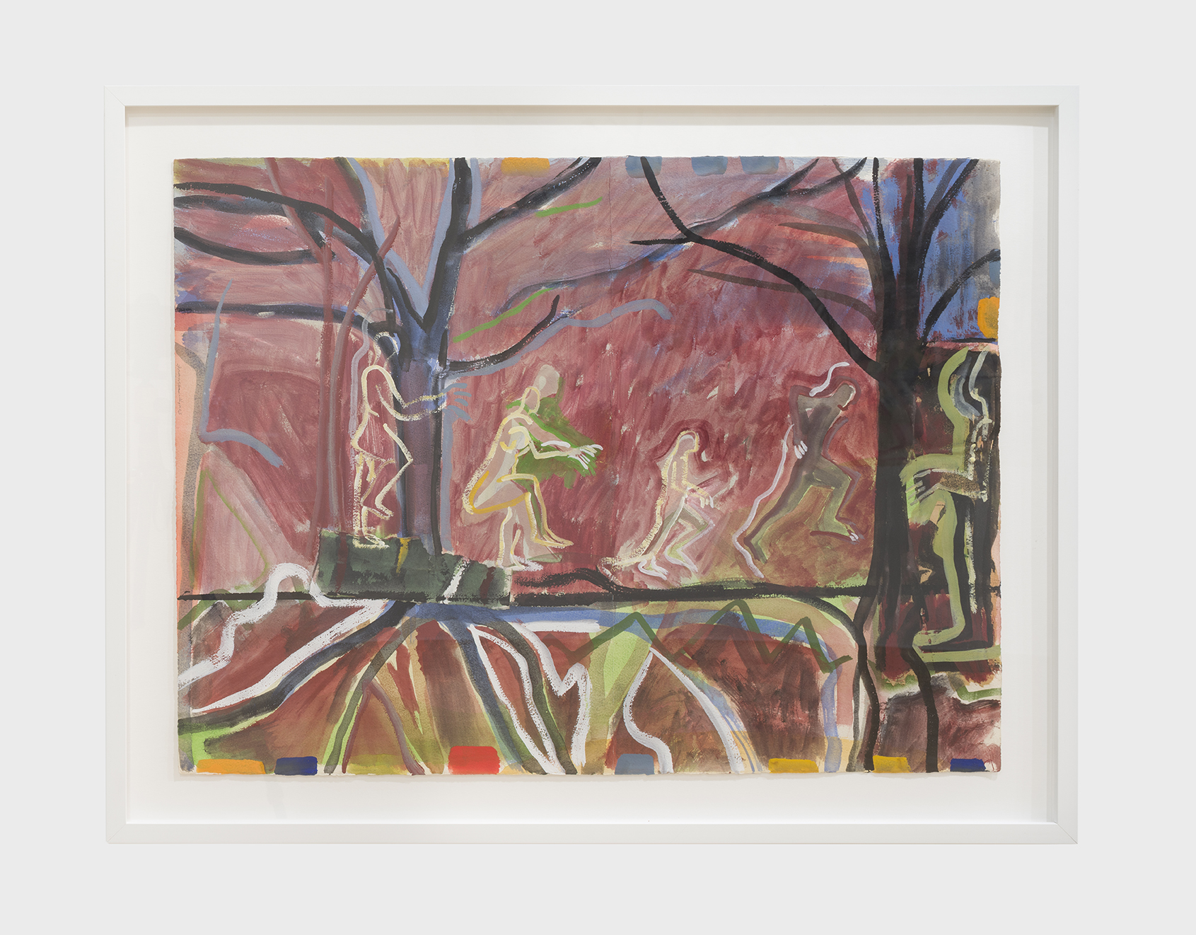 Above the Earth and Under the Earth, c. 1990’s, gouache on Saunders/Waterford paper, folded in the center, 20 x 30 inches.