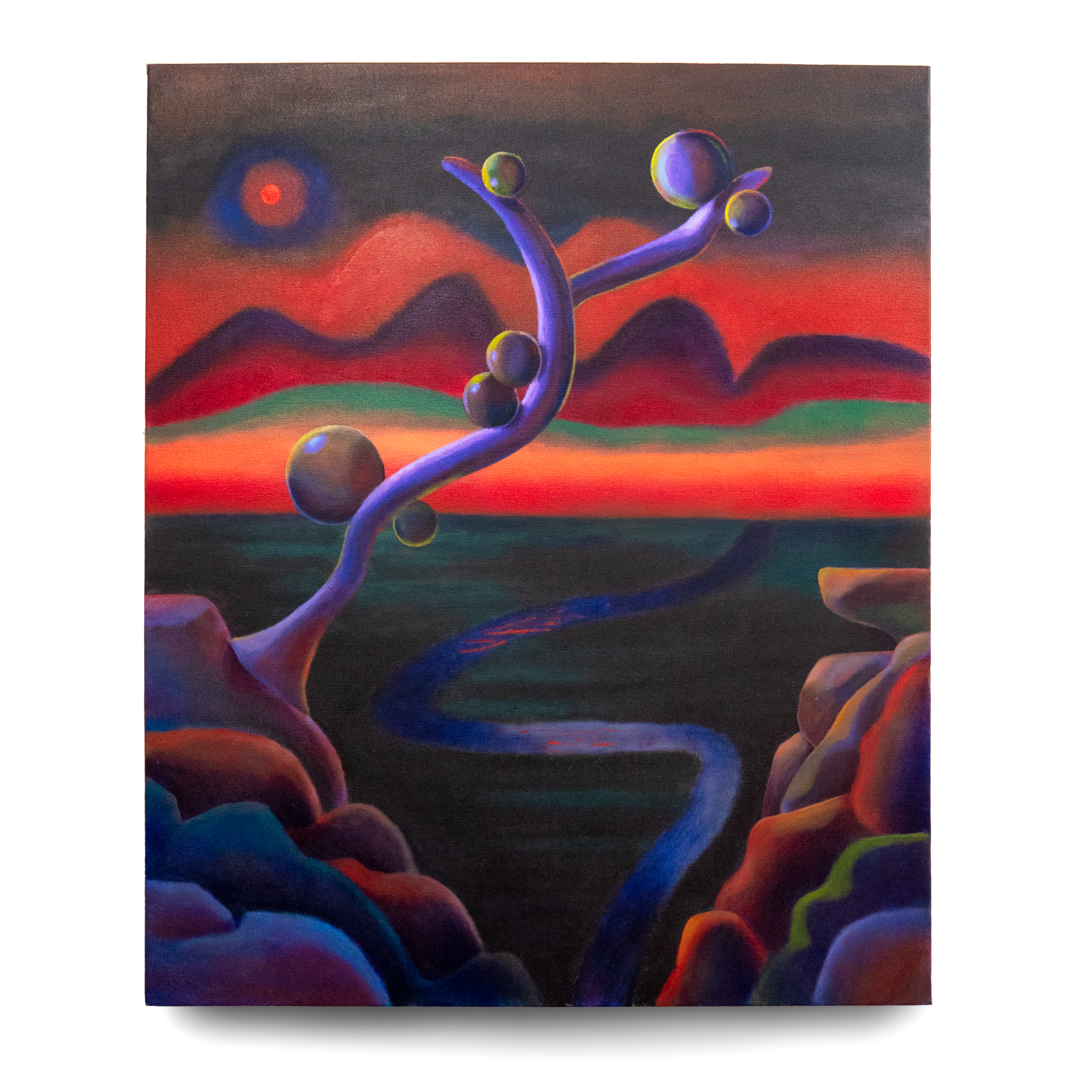 Orb Fruit Tree, 2021, acrylic on canvas 36 x 30 inches