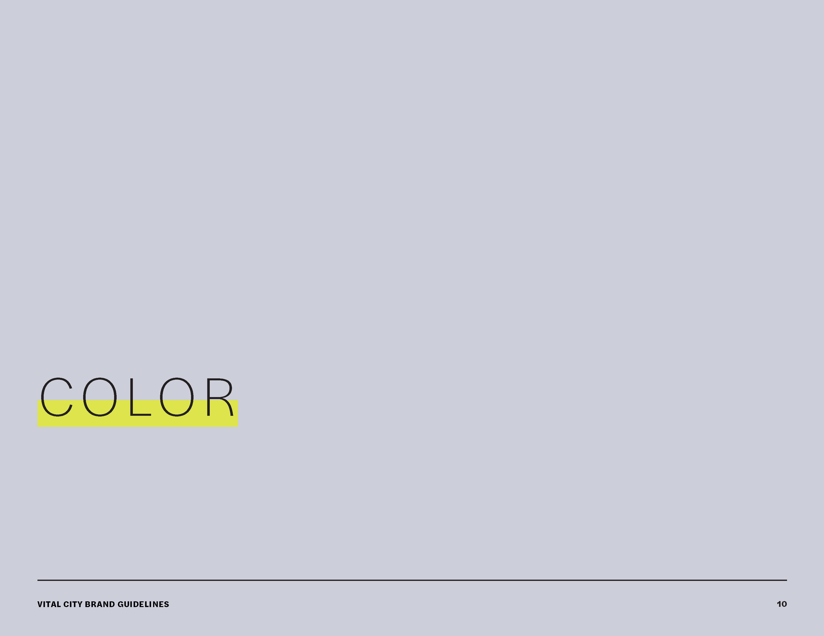 Vital City's working brand guidelines