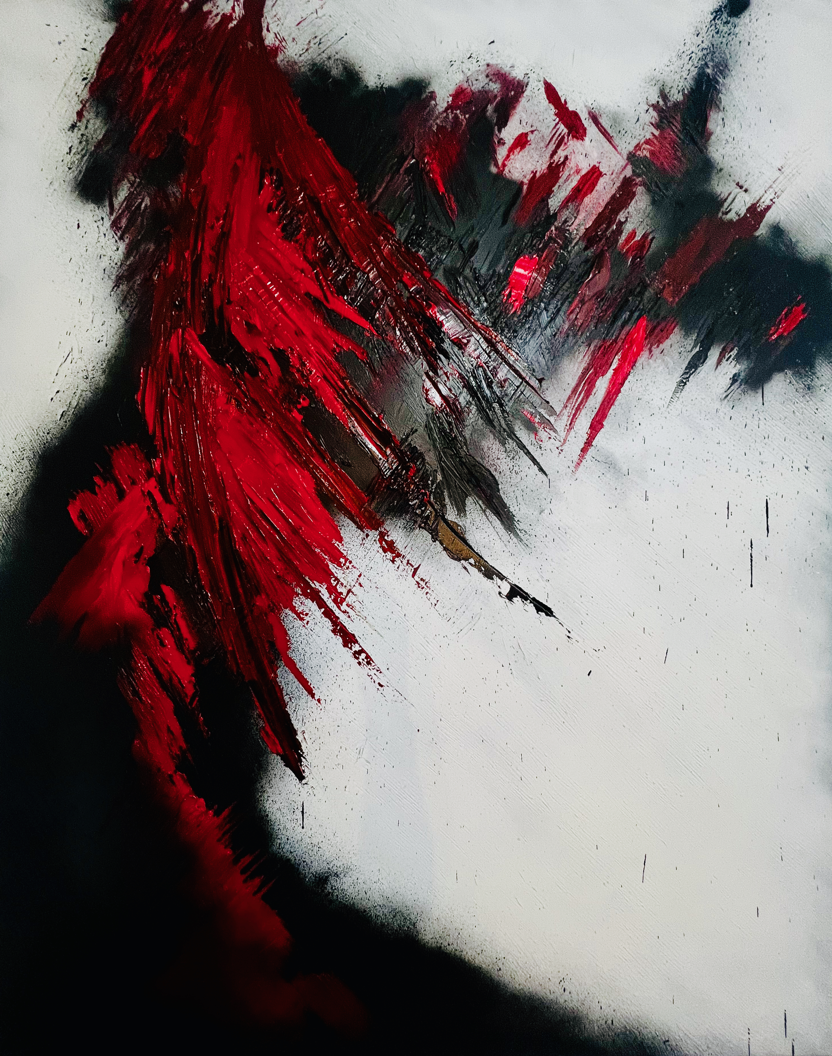 Love// Rage// no.5 (2022) - 72x48" Canvas, Oil, Acrylic Lacquer & Texture Coat