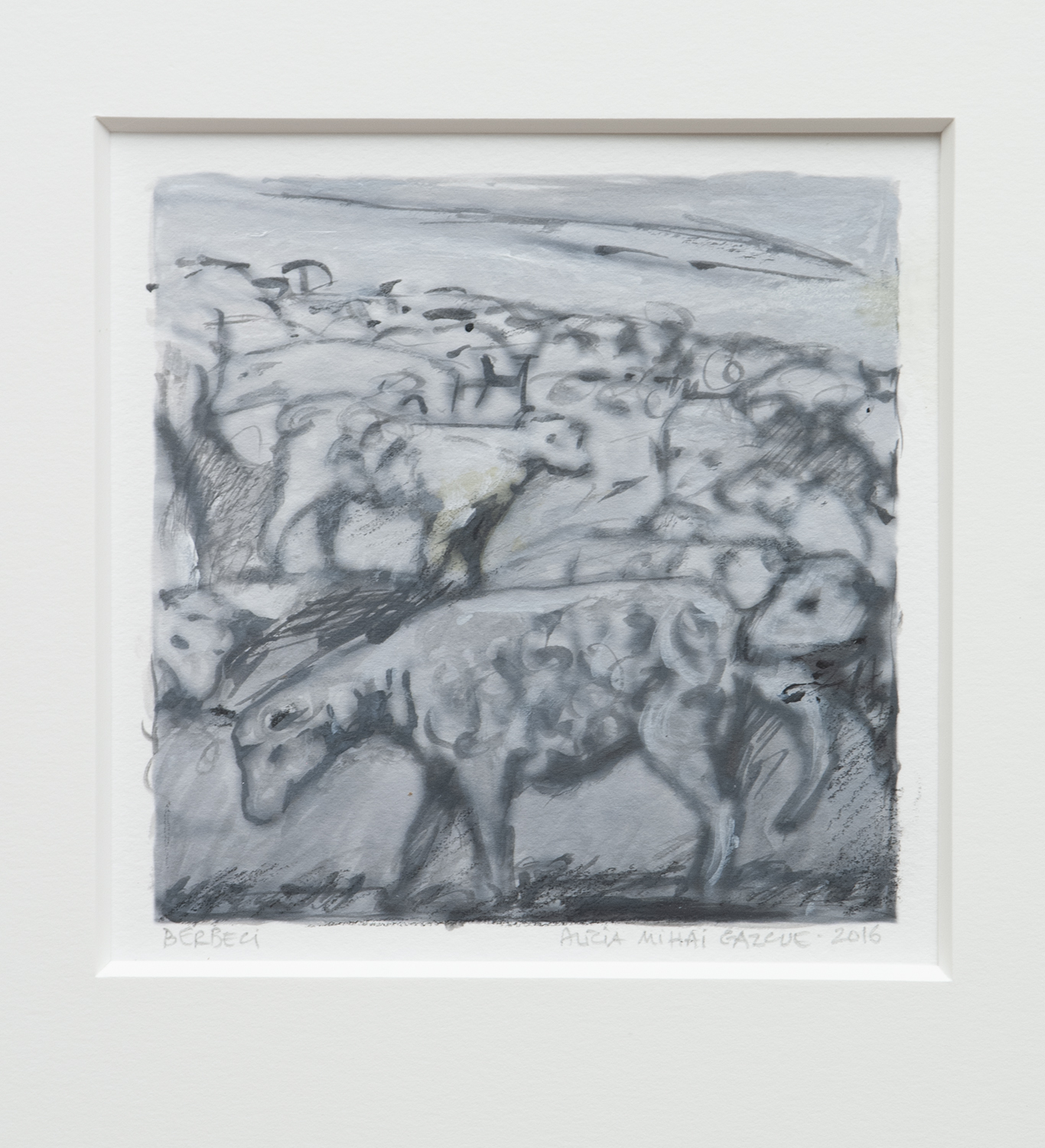 Berbeci, 2016 Acrylic and Charcoal on Paper 15" x 12"