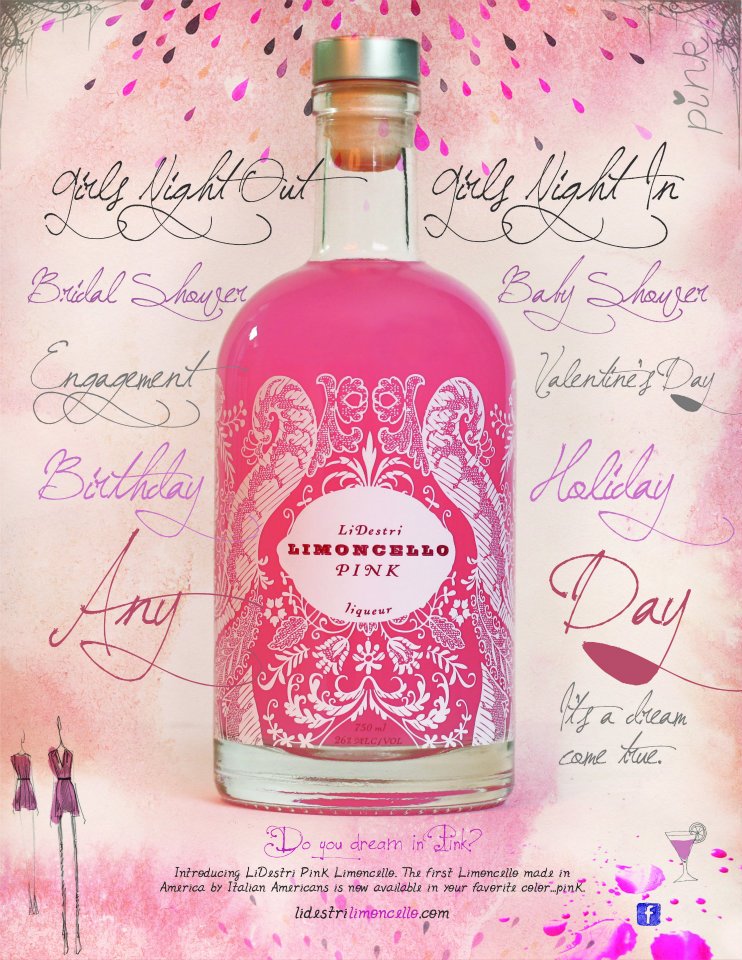 Big Batch Wedding Cocktail Ideas from LiDestri Pink Lemon Liqueur