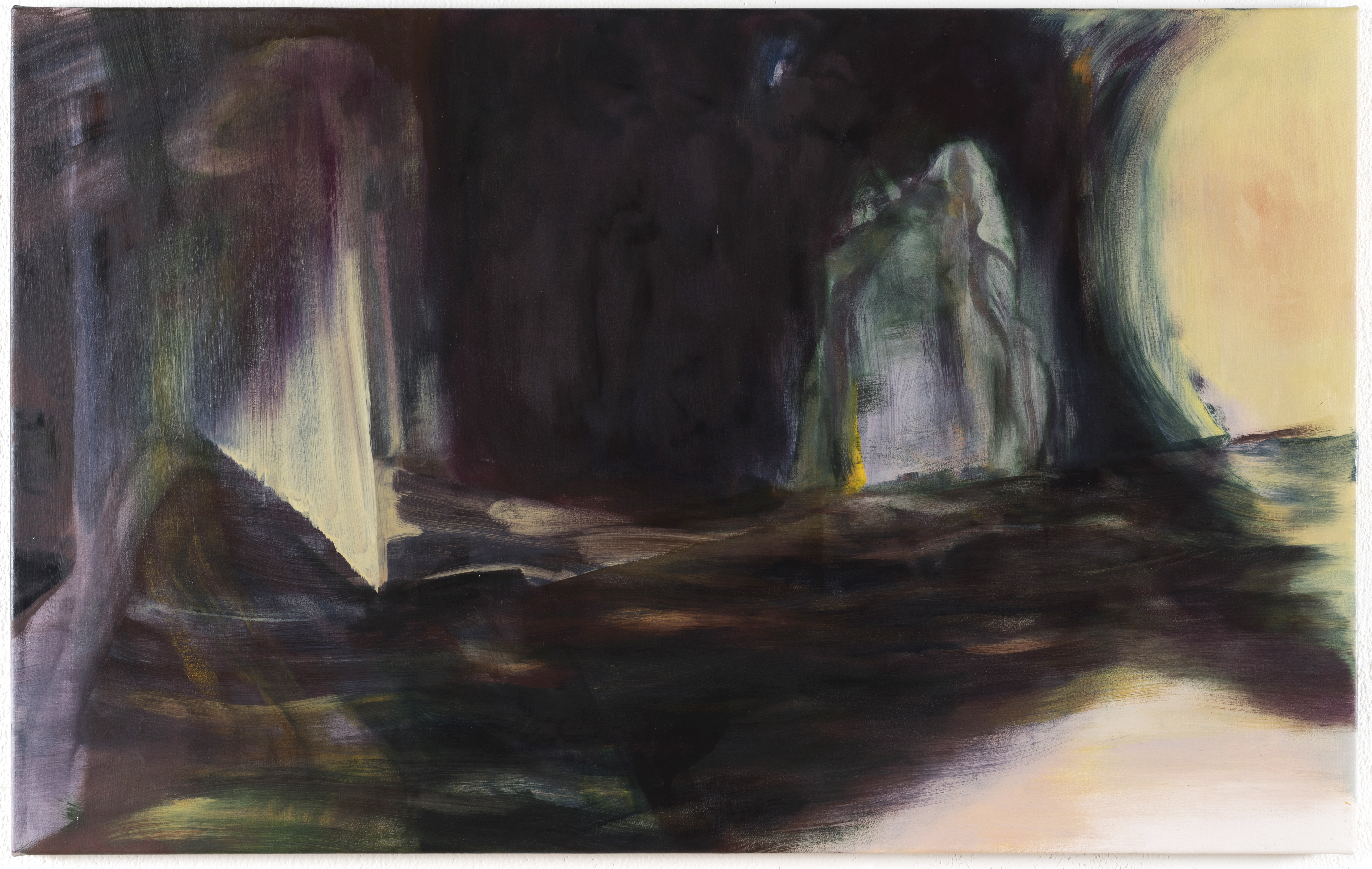 &ldquo;Figure in front of a projetion&rdquo;, 2019, oil on canvas, 56x90cm