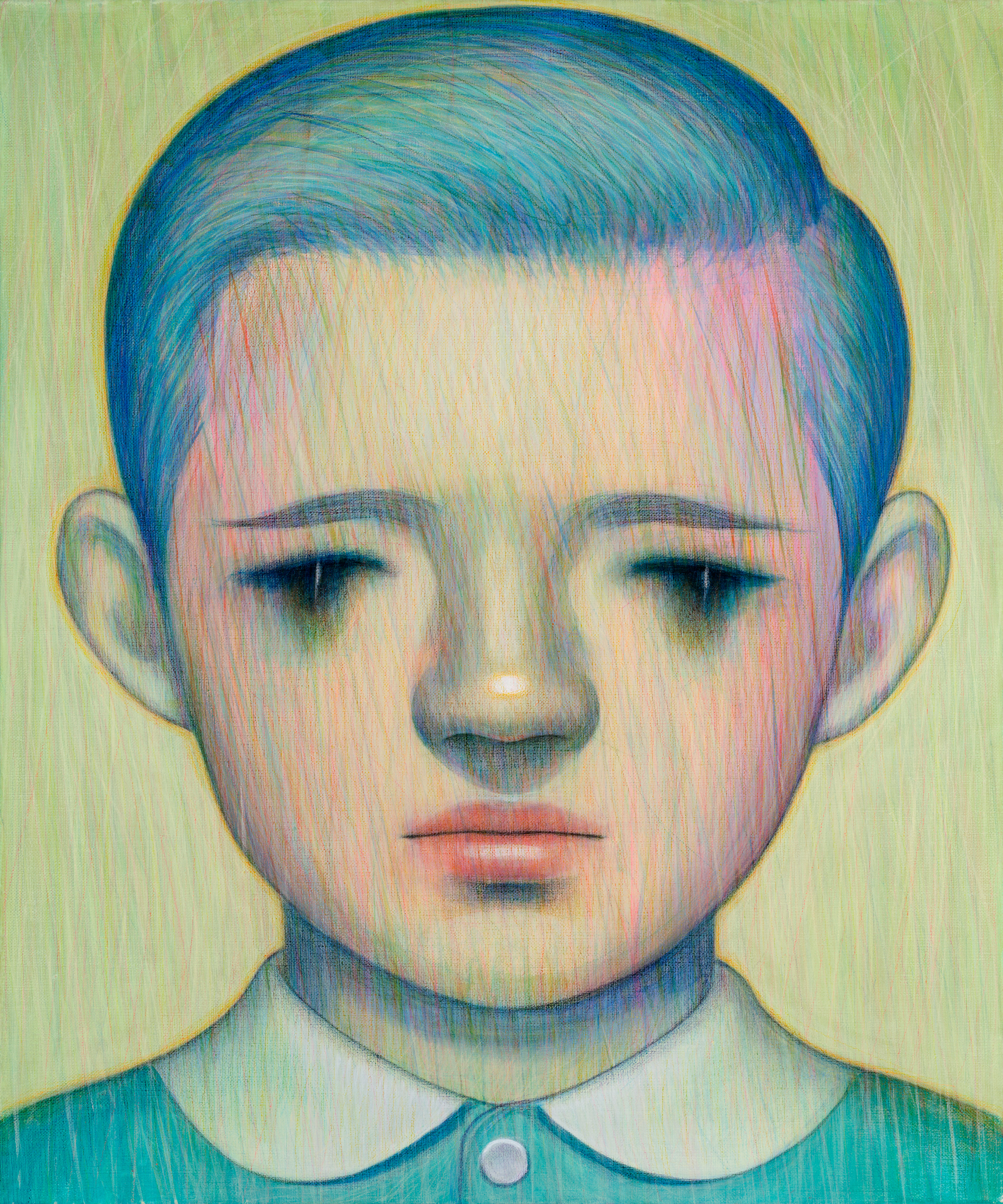 I won't cry2014, 캔버스에 아크릴, 색연필, 72 x 61cm2014, acrylic and colored pencil on canvas, 72 x 61cm