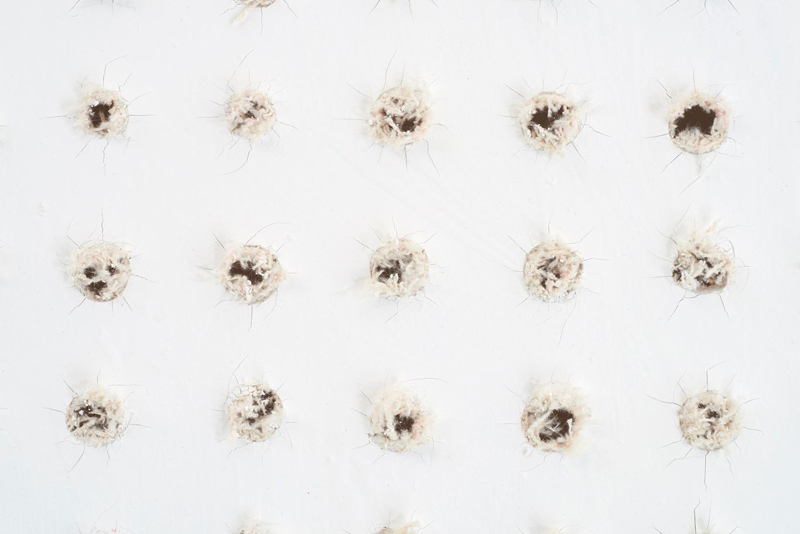 Flow DETAIL2015Drilled holes on painted canvas180cm x 120cmUnique Piece