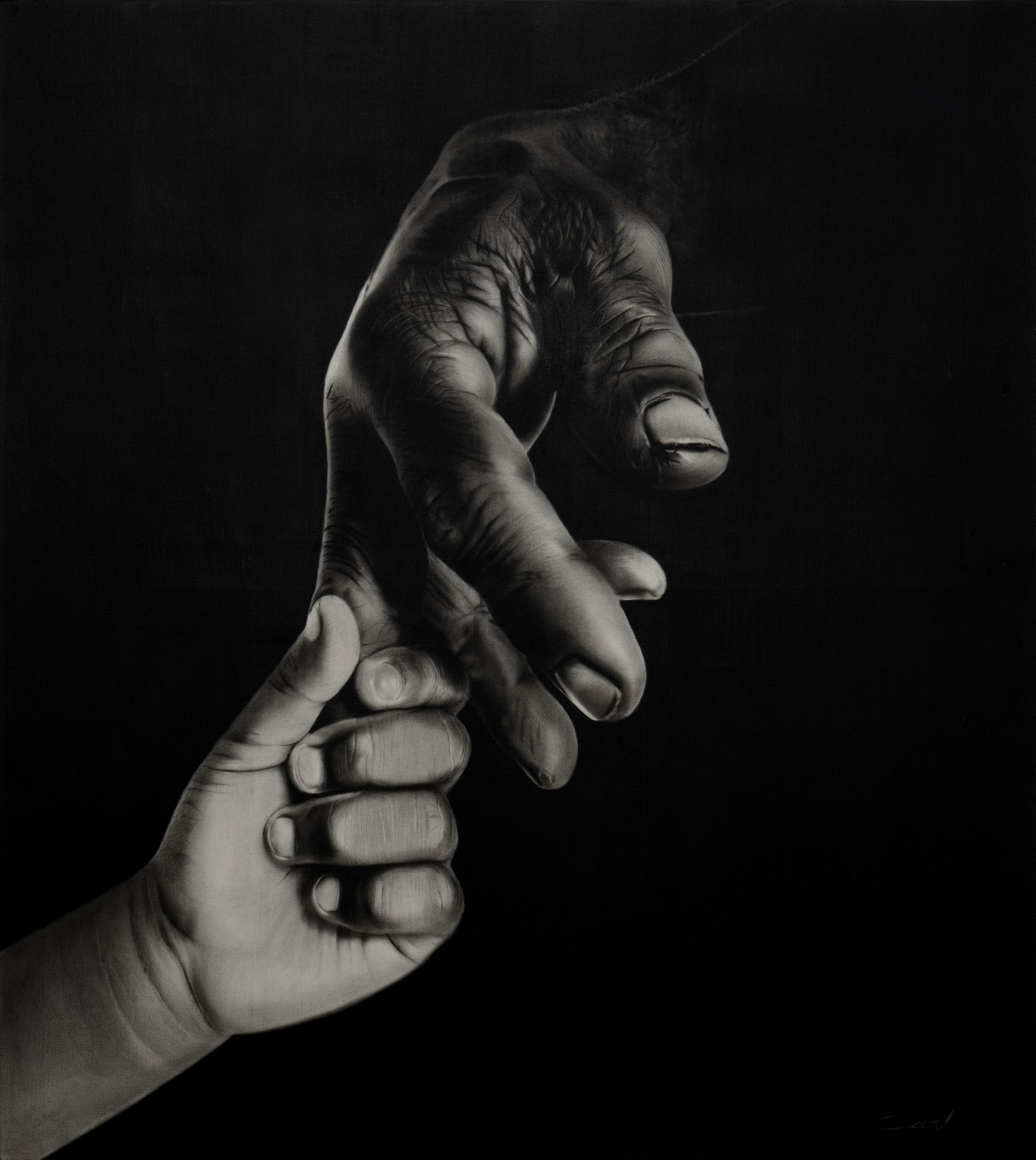 Middle | 2022 | Charcoal on canvas | 80 x 90 cm