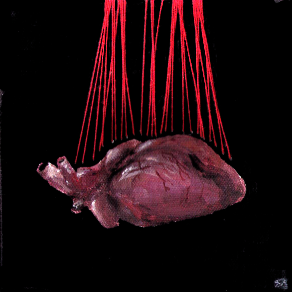 Step 1, Step 2, Step 3 (#3), 2020, acrylic and cotton thread on canvas, 15 x 15 cm