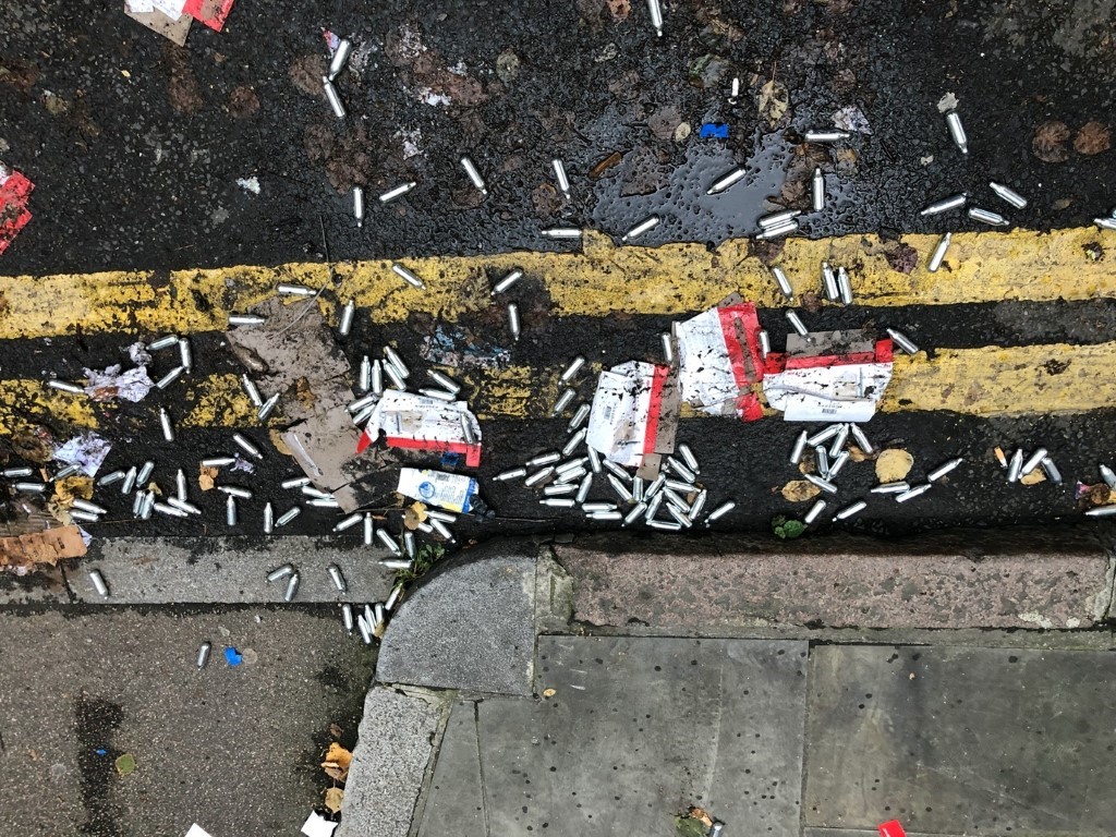 Laughing Gas Cannisters, by Alex Rhys-Taylor.