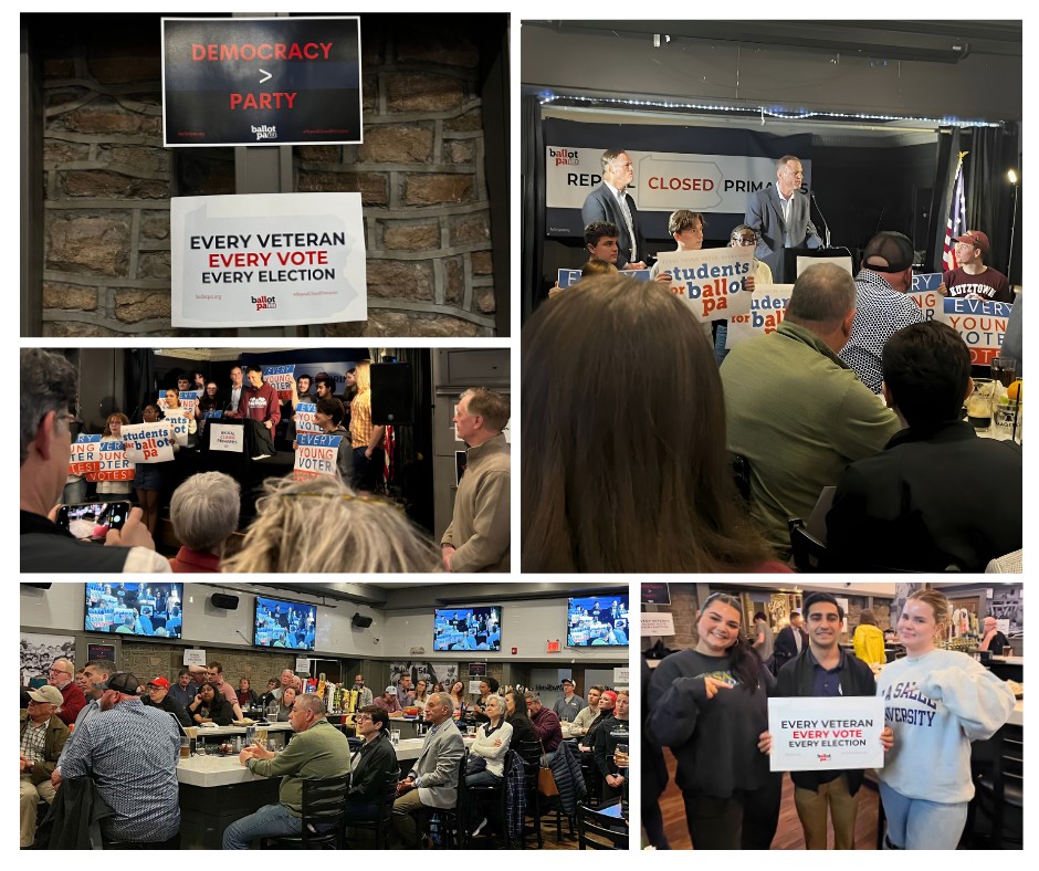 Ballot PA "Un-Primary" event at MaGerk's Pub in Ft. Washington, PA, May 2024.