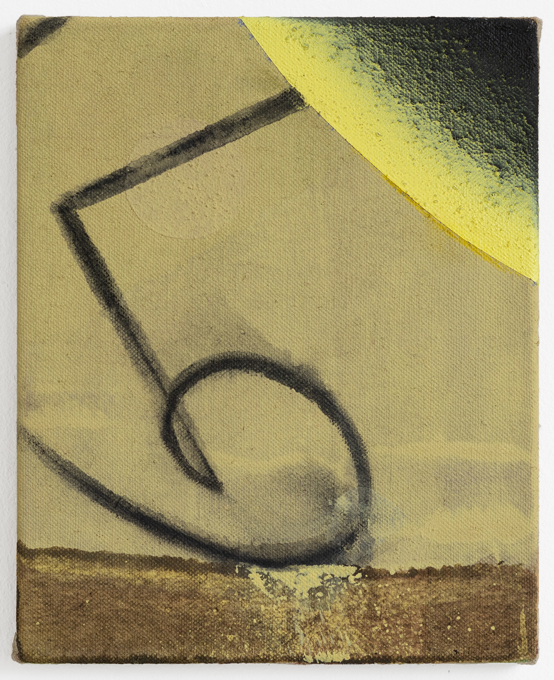 La Linea, 2024  Acrylic, aquarellable pencil and sawdust on linen 32 x 27 cm