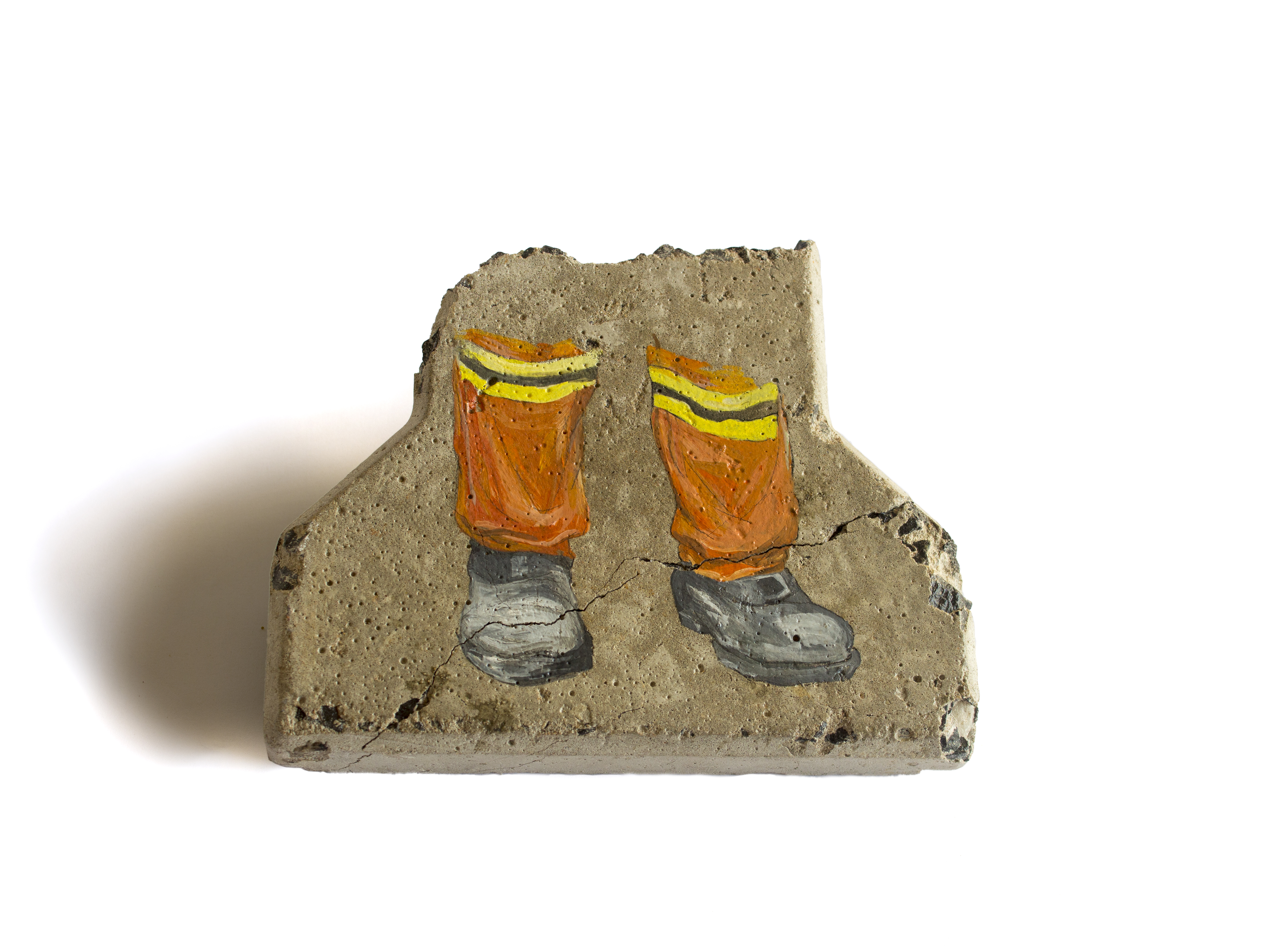 SEM TÍTULO, ÓLEO E GRAFITE SOBRE PISO DE CONCRETO, 11,5x15x2CM, 2020