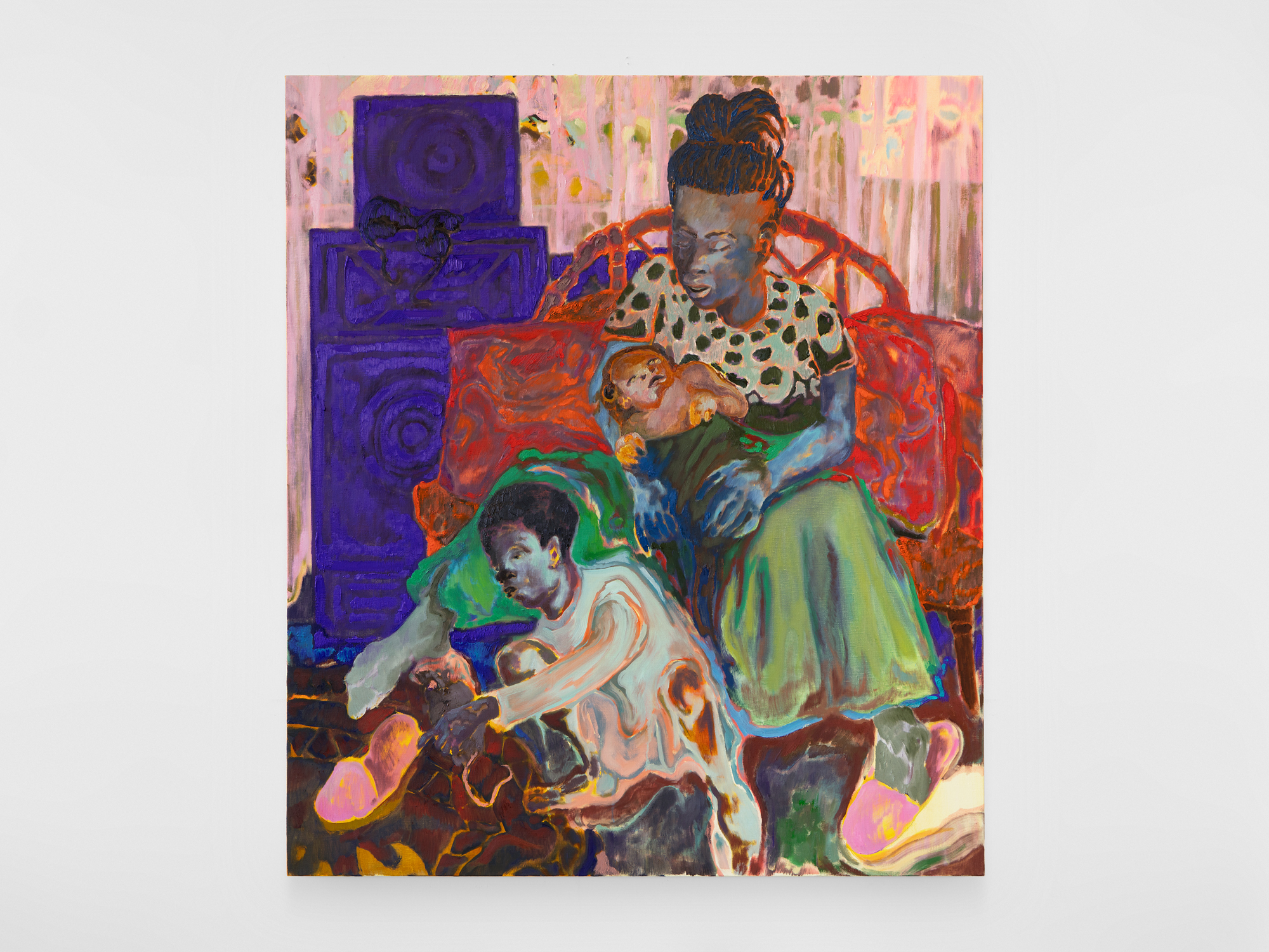 Sunday Loadshedding, 2022, oil on linen, 59 x 51 3/4 in