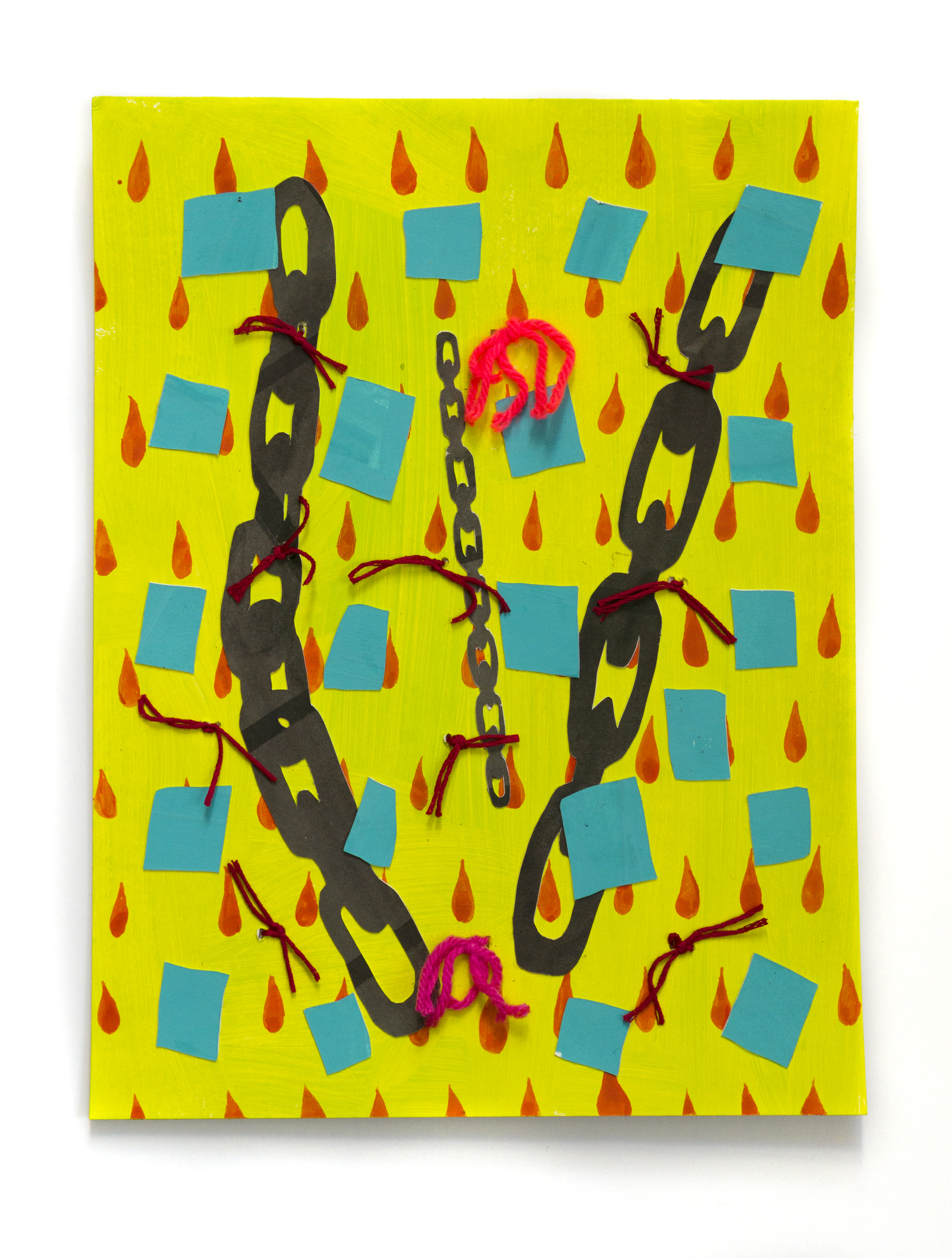 Acid Rain#2, mixed media on paper, 11" X 14", 2020