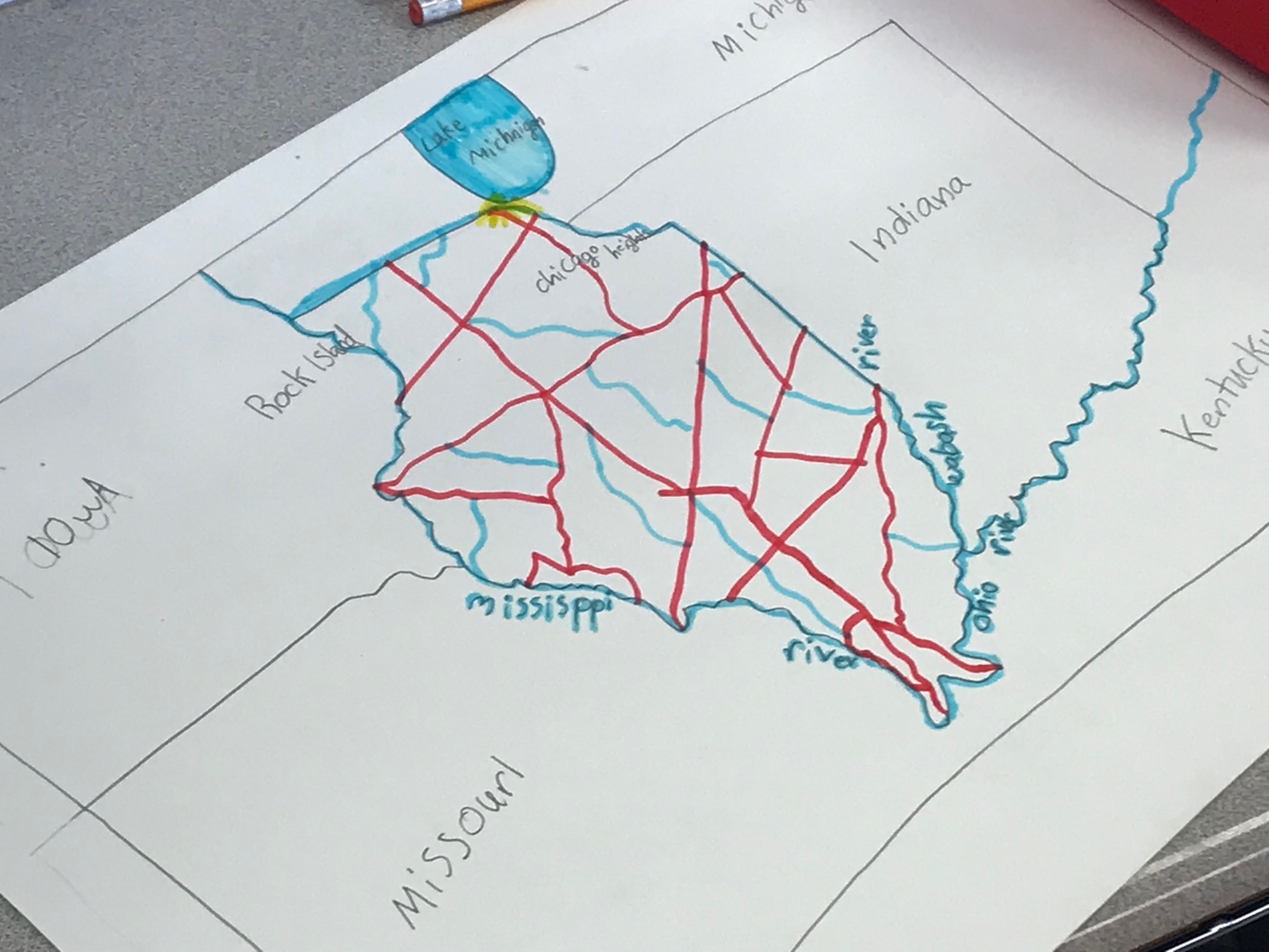 details being added to Illinois map drawing