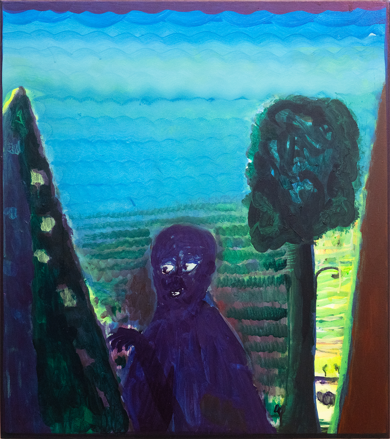 you love the night, don't you  /  80 x 70 cm / watercolor, ink, acrylic on nettle / Andreas Lech 2024