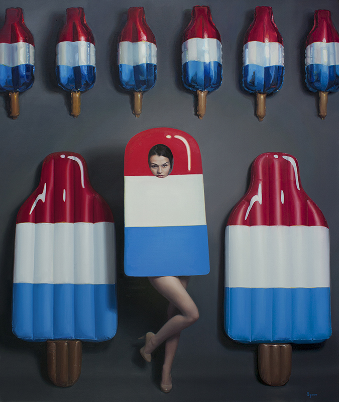 'Rockette Pops'. Oil on canvas