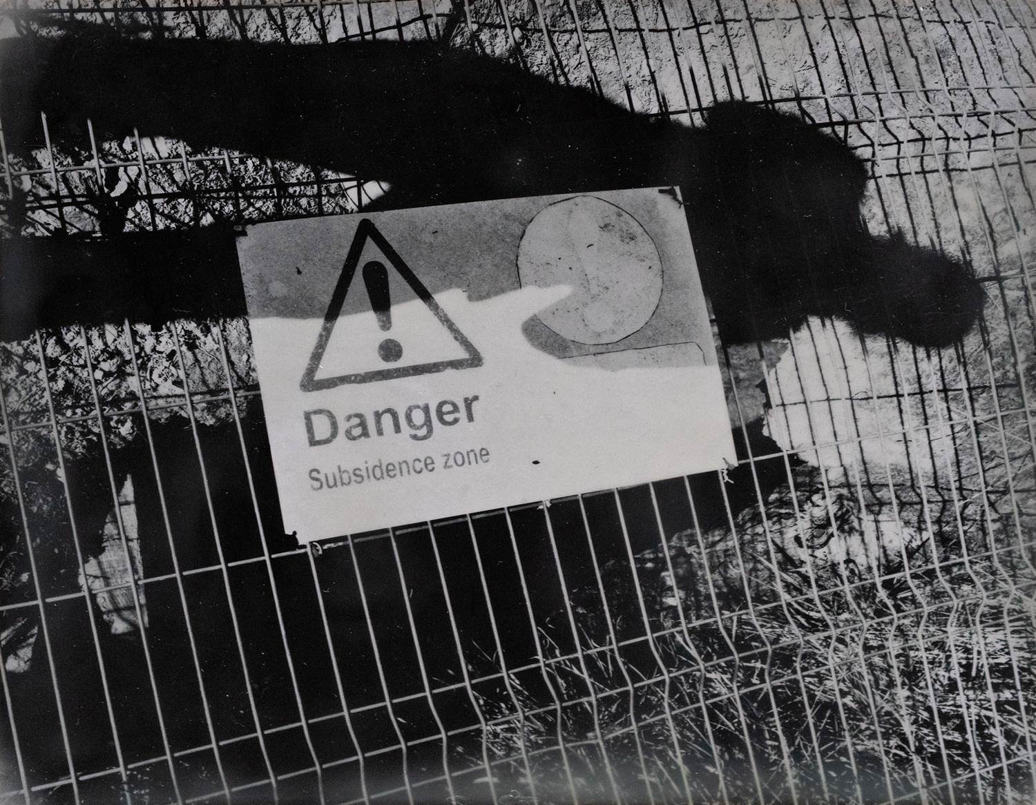 untitled (subsidence zone), 8x10 silver gelatin print on panel with encaustic