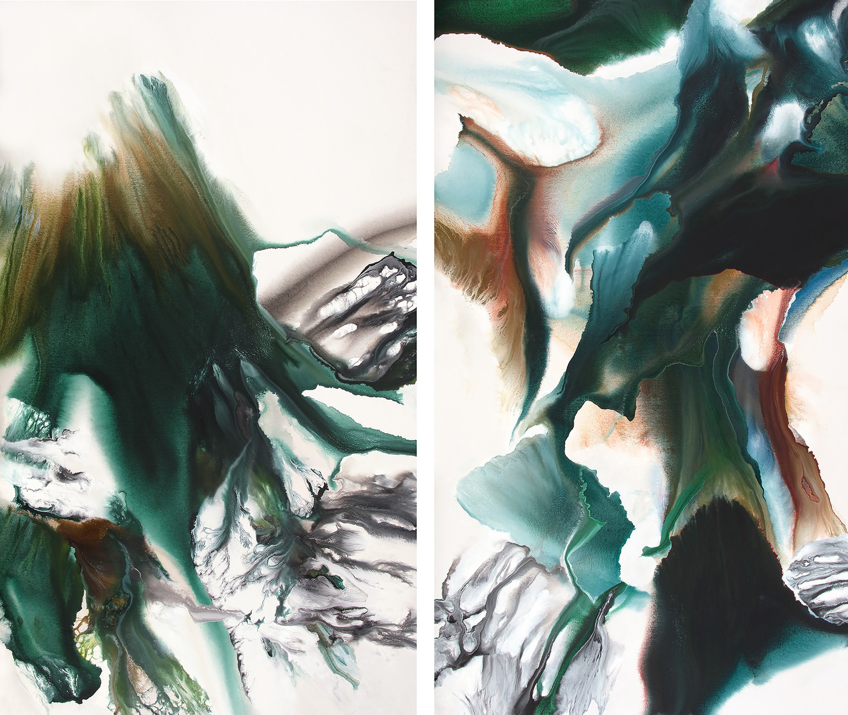 untitled ID1867-1868, 2022, acrylics on canvas, 180x210 cm