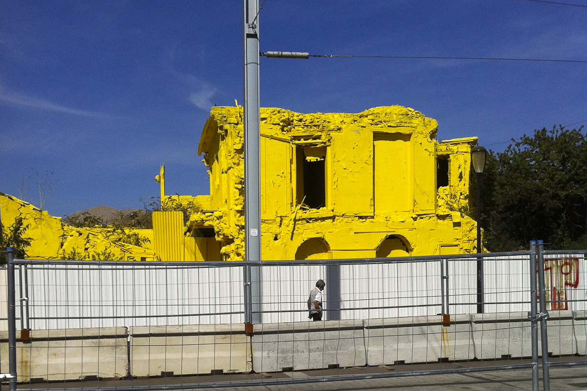 view of yellow-painted ruins | saint-denis