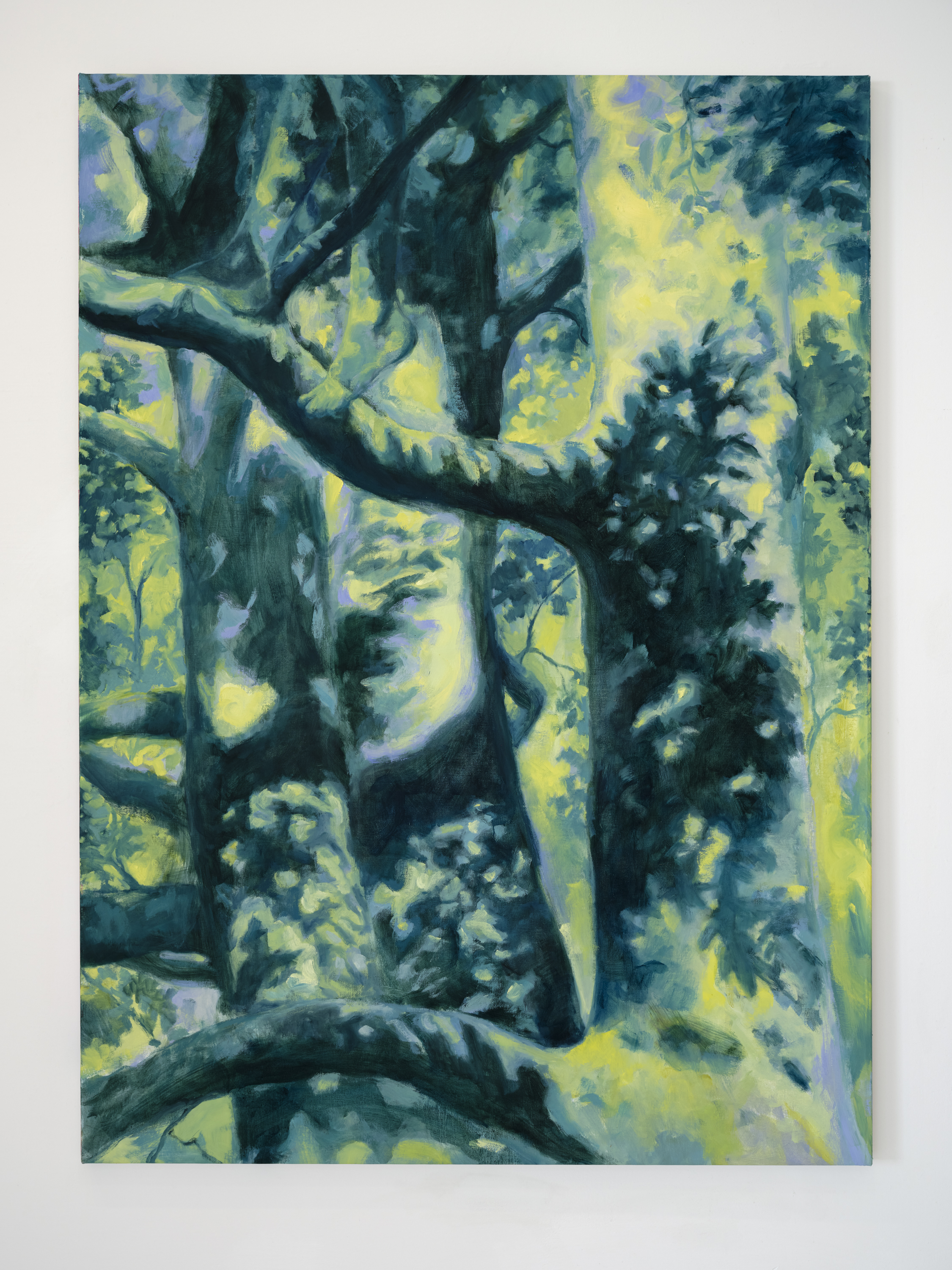 "A green thing that stands in the way", 66 x 48 inches, oil on linen, 2025. $4,500 