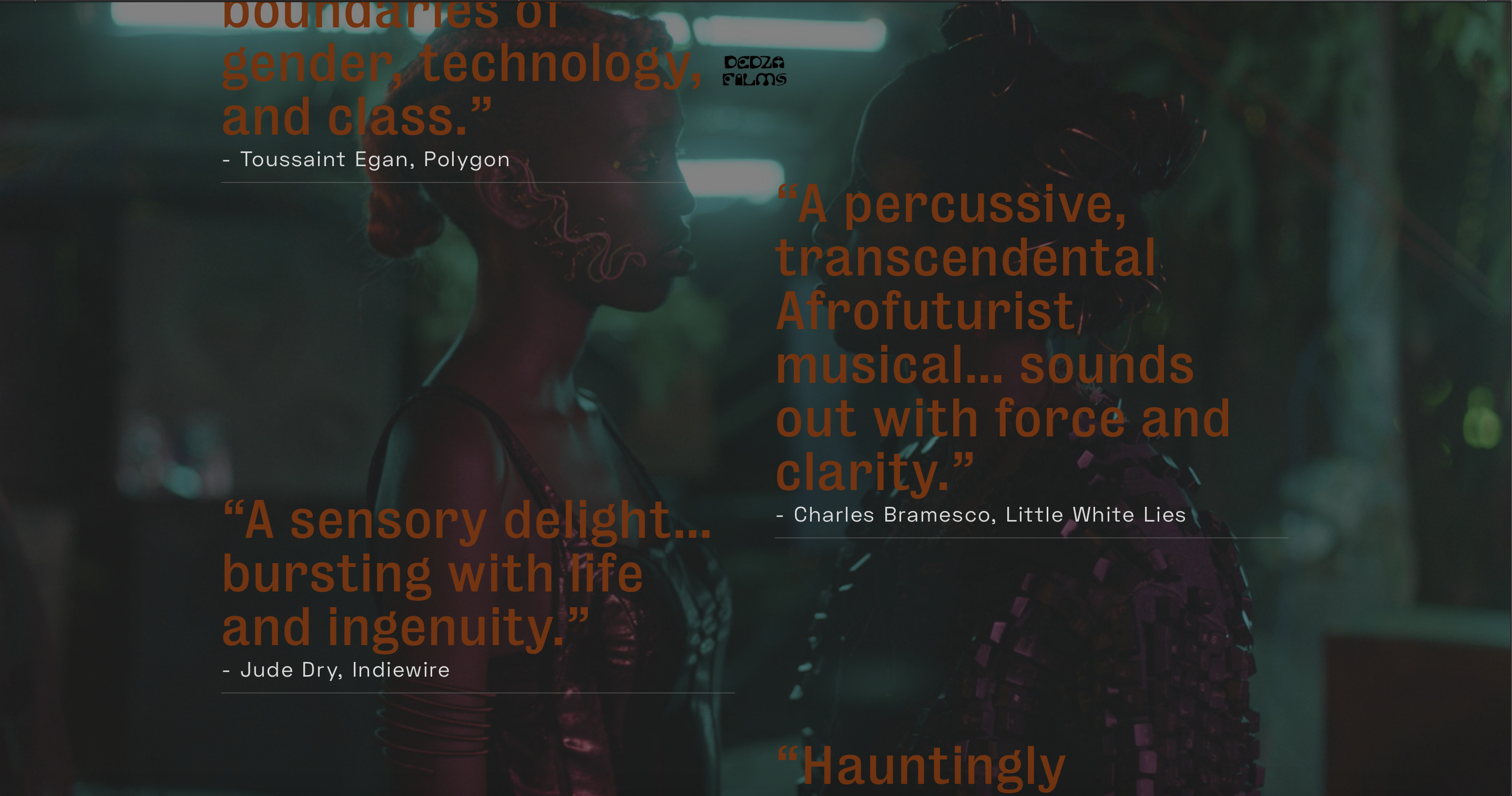 Dedza Films Website Still