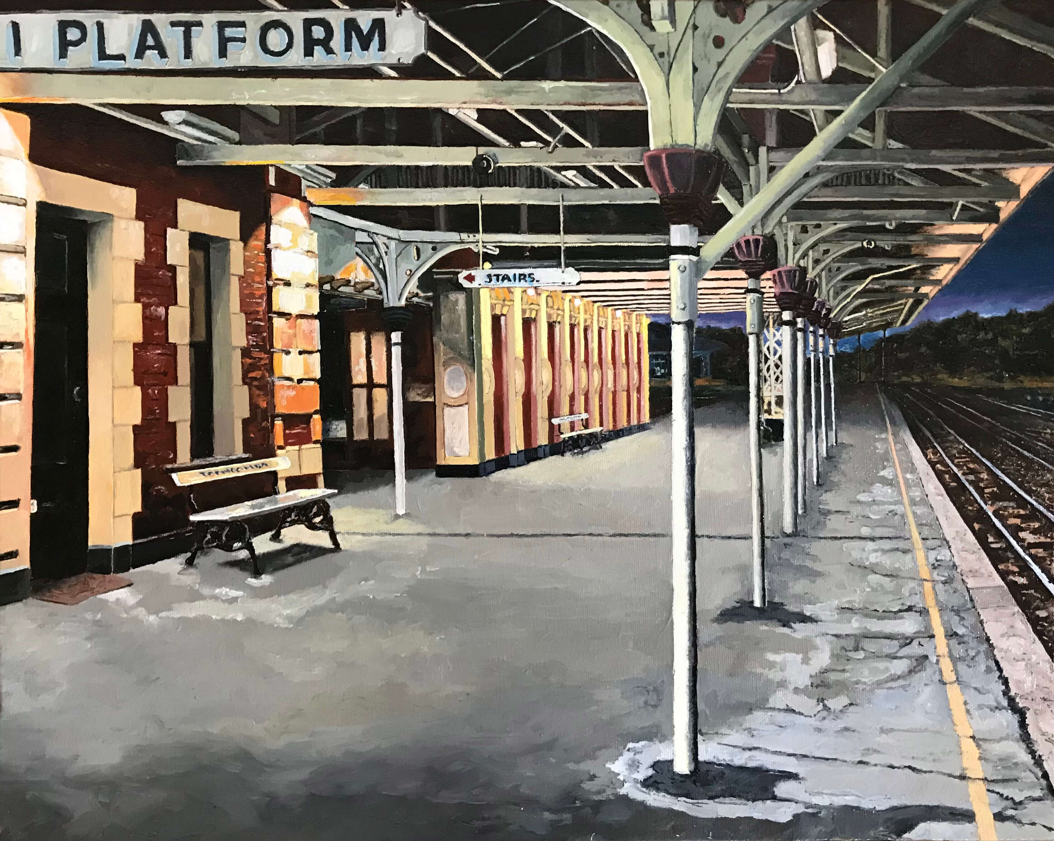Crossing Lines — Toowoomba, Oil on Canvas, 40 x 50 cm.
