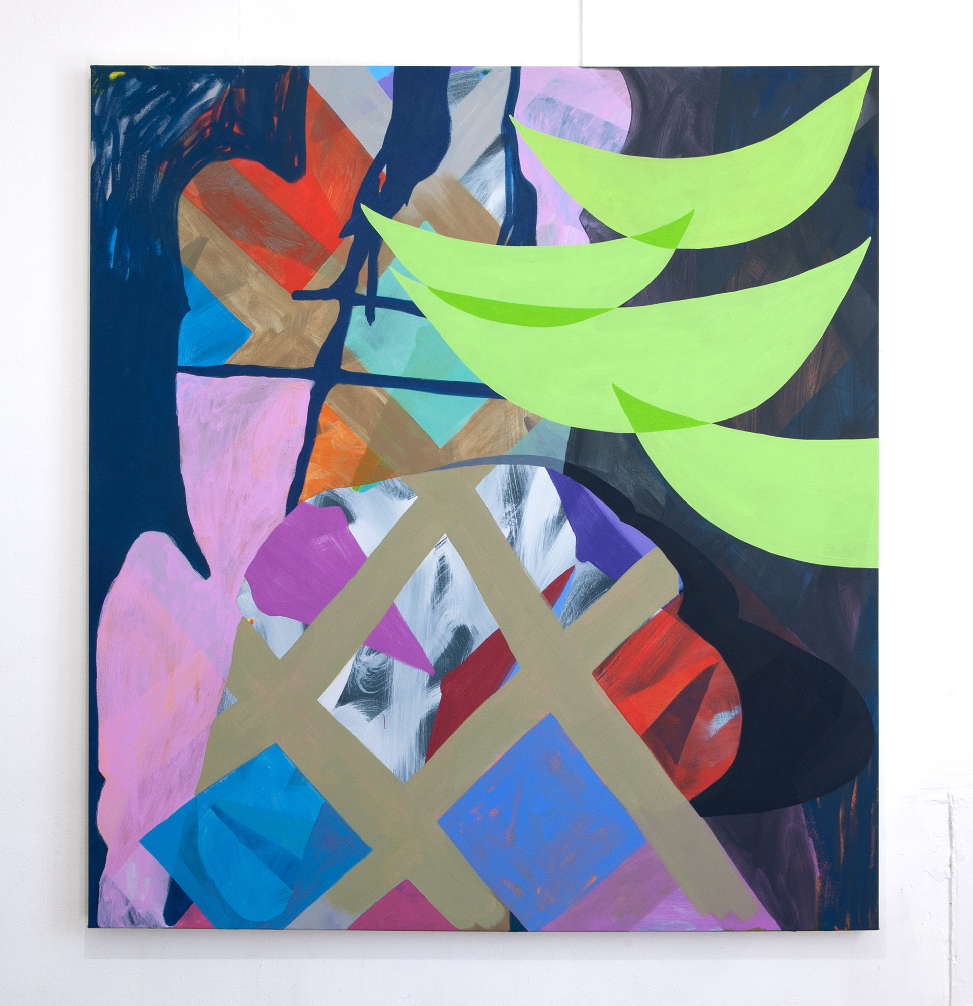 "Touching Dirt", 2024, oil on canvas, 58x53 in