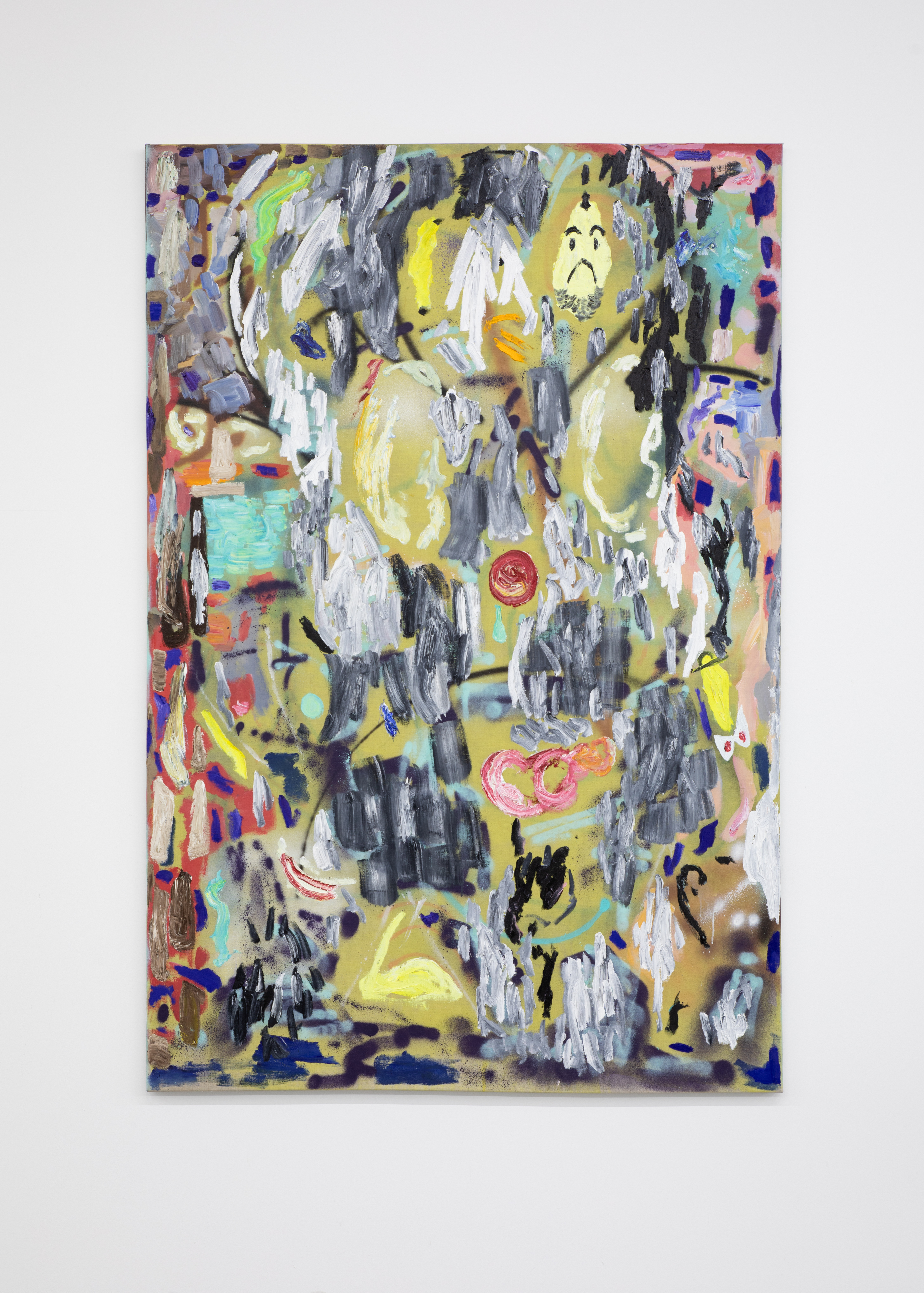 Rufus Michielsen: 'The Face of W_hat We Remember', 2020-2025. Acrylic, spraypaint and oil on canvas, 180 x 120 cm