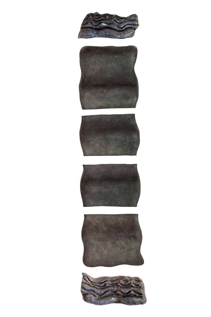 Ondulatrice (Ceramica Raku, cm 25x115x6, 1991)