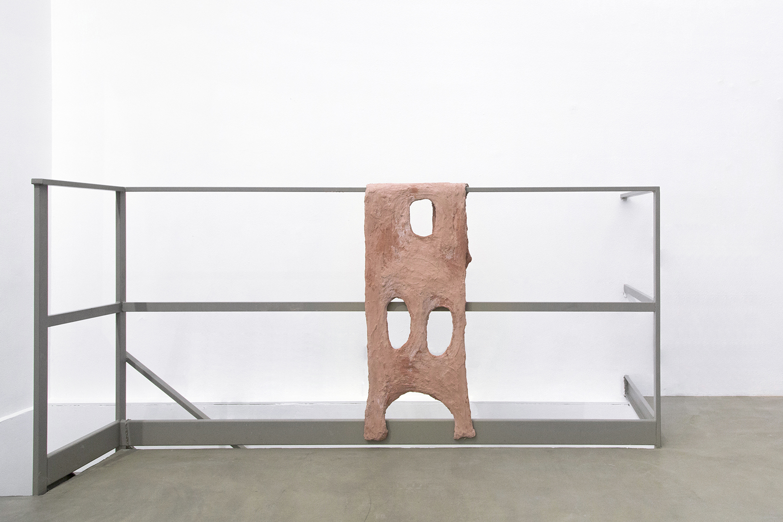 Drip Dry, 2017, plaster, sand, pigment, burlap