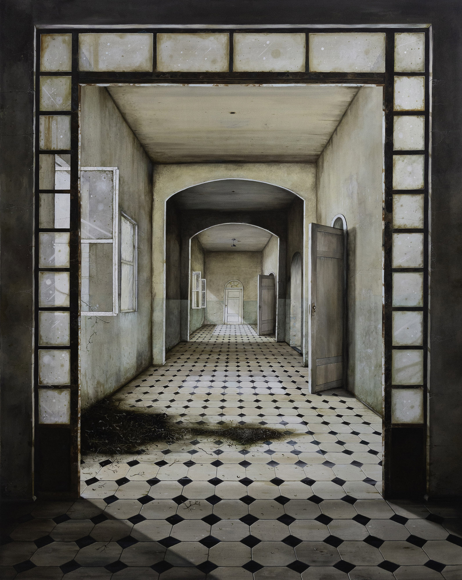 Refúgio do tempo, 2022. Óleo sobre tela, 120 x 150 cm.