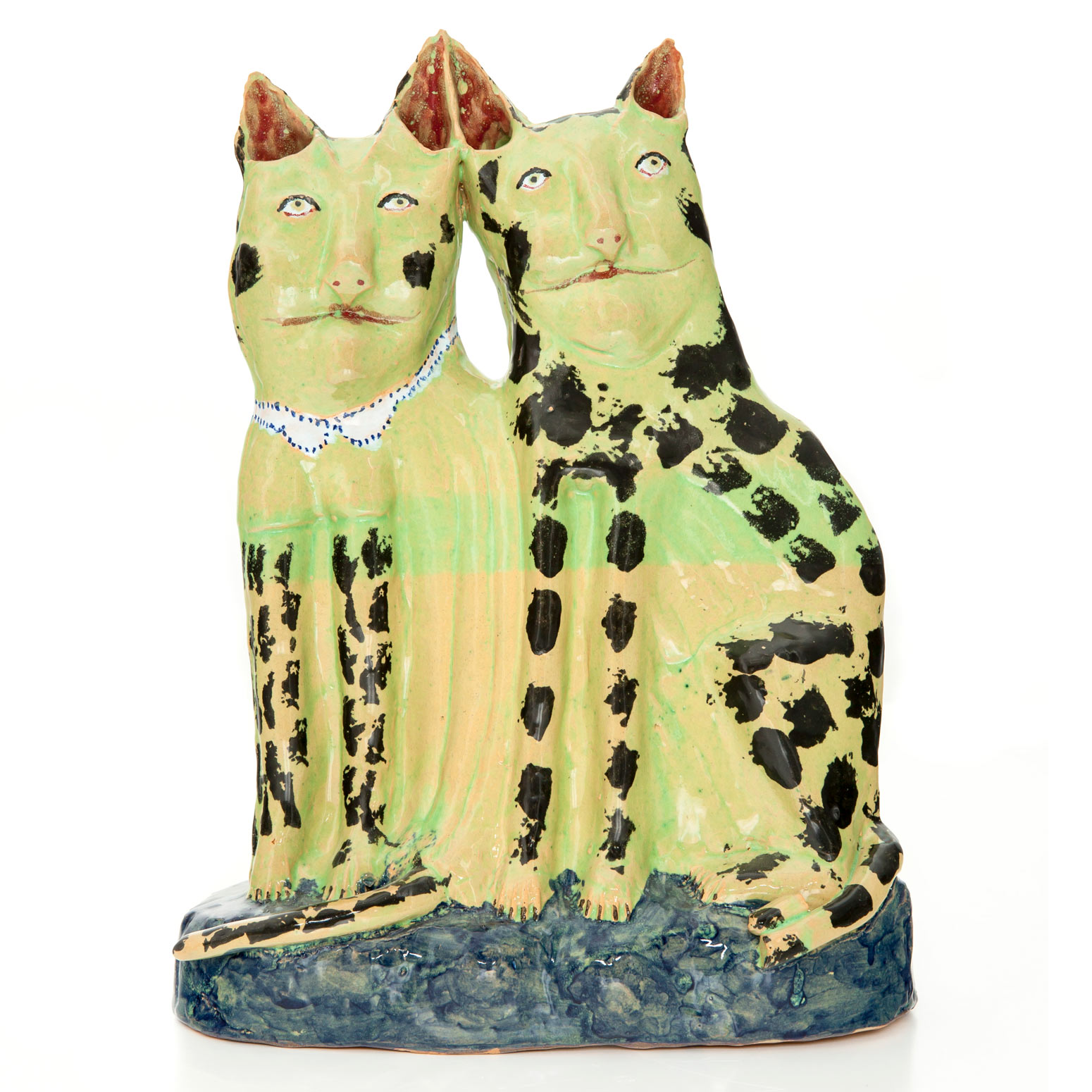 HN890 Green Twin Spotty Cats, 9.3.13Glazed ceramic earthenware38 x 27.5cm