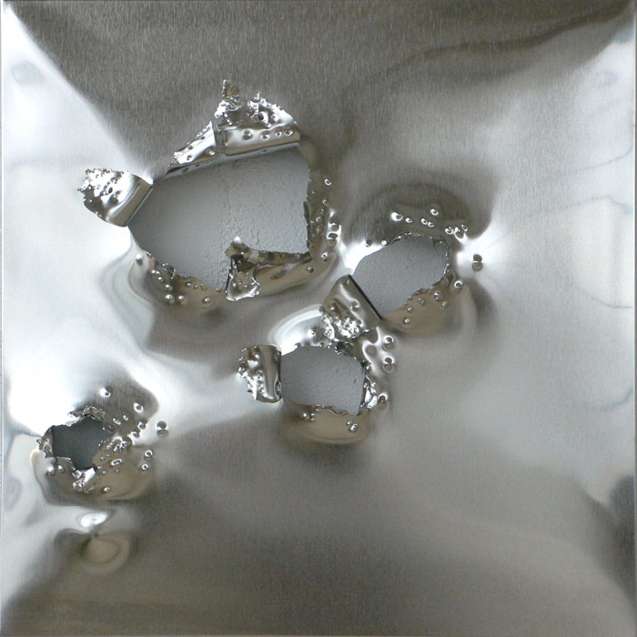 Los Lunas #29, 2005, Gunshot Aluminum, 24x24in