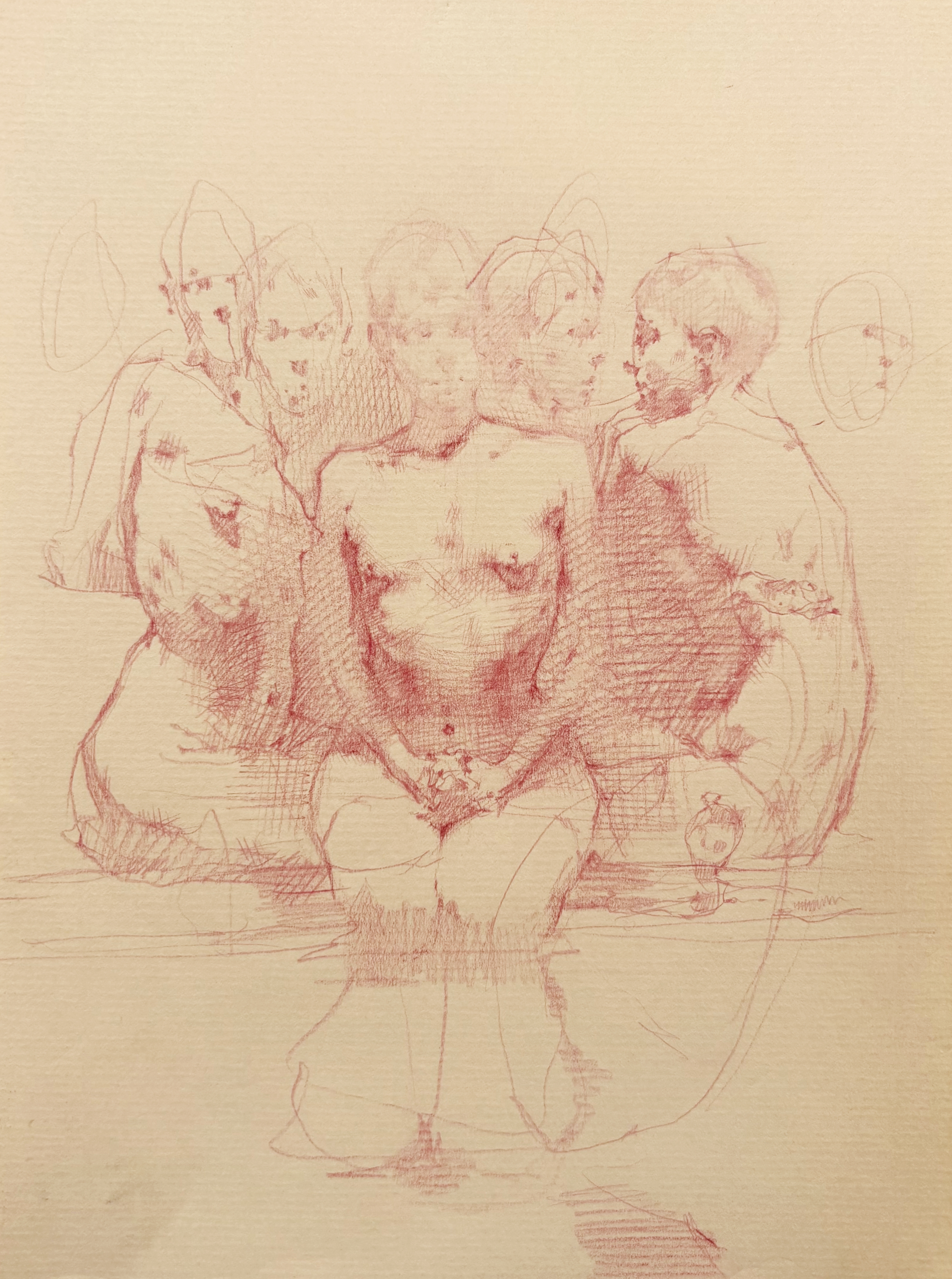 The Alchemist Study, Red Pencil, 6x8&rsquo;&rsquo;, $450