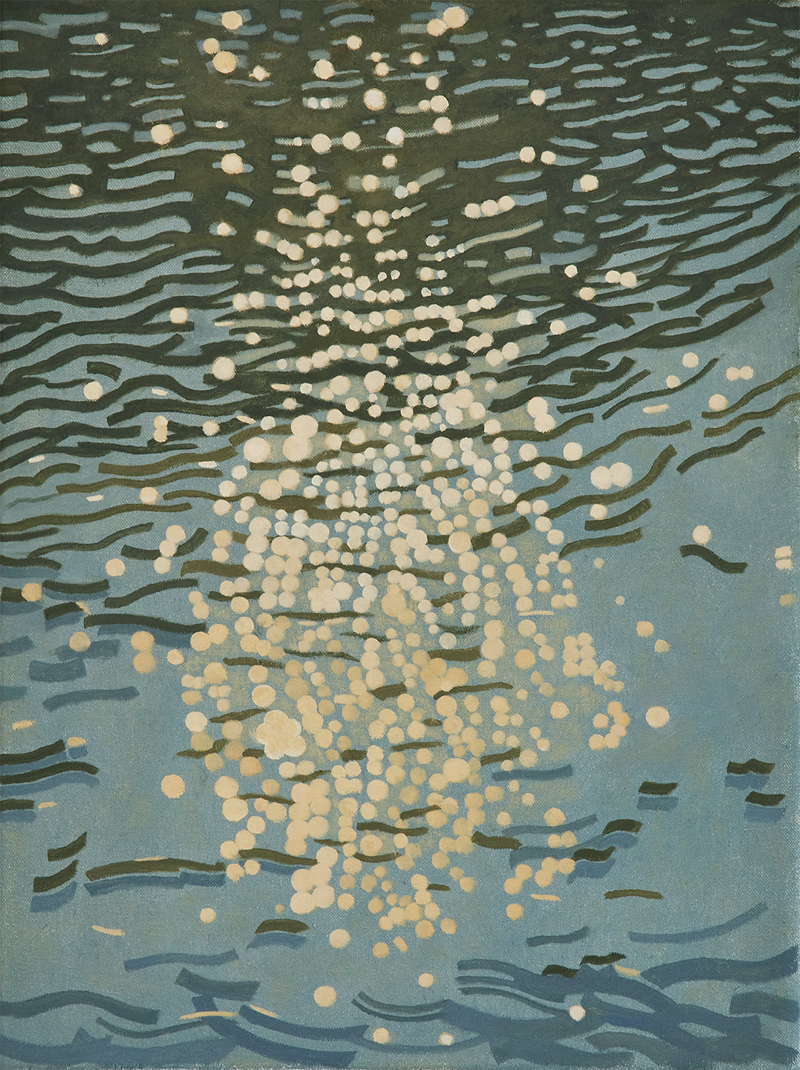 "Luz do sol na água", 2025, óleo sobre tela