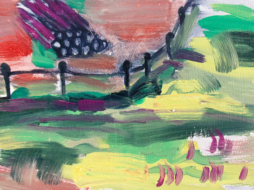 Industrial Park II, oil on panel, 5 x 7 inches, 2017.