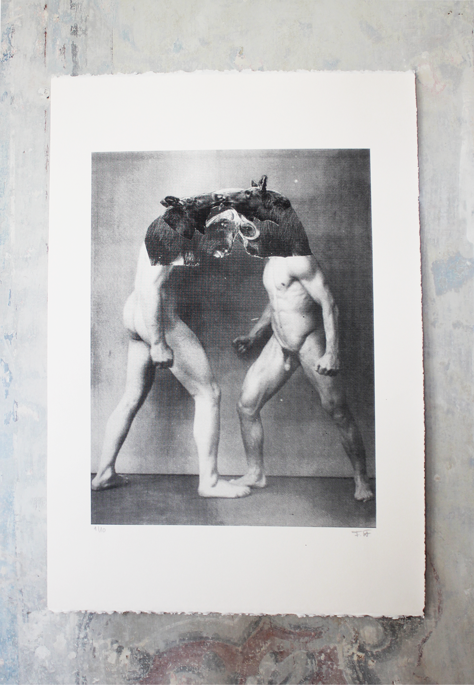 competitors I.,collage/acrylic on cotton paper,48x69cm, 2017
