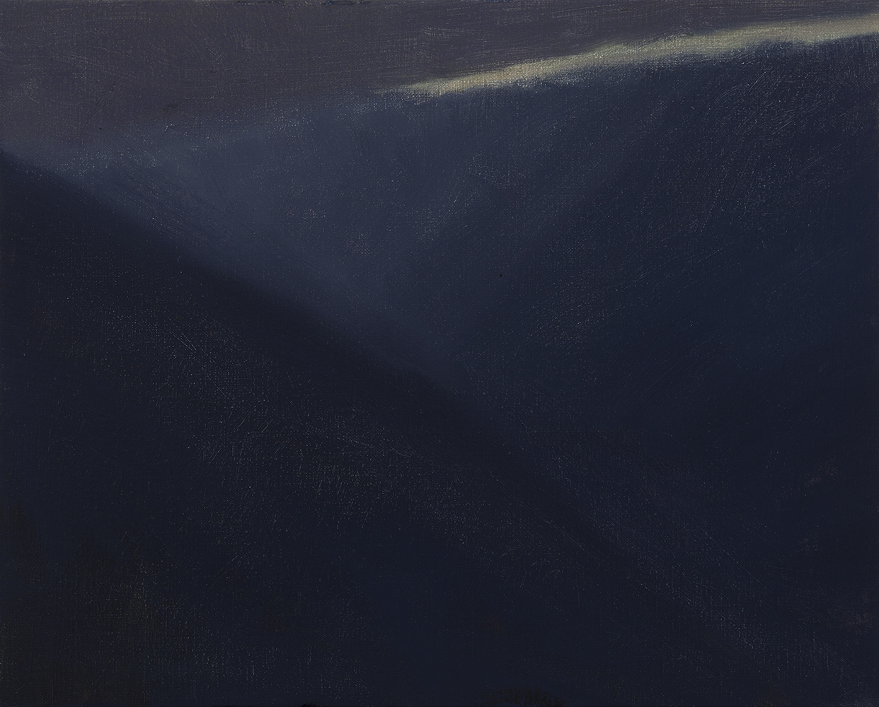 Versant, percée, nuitoil on canvas33 x 41 cm, 2020