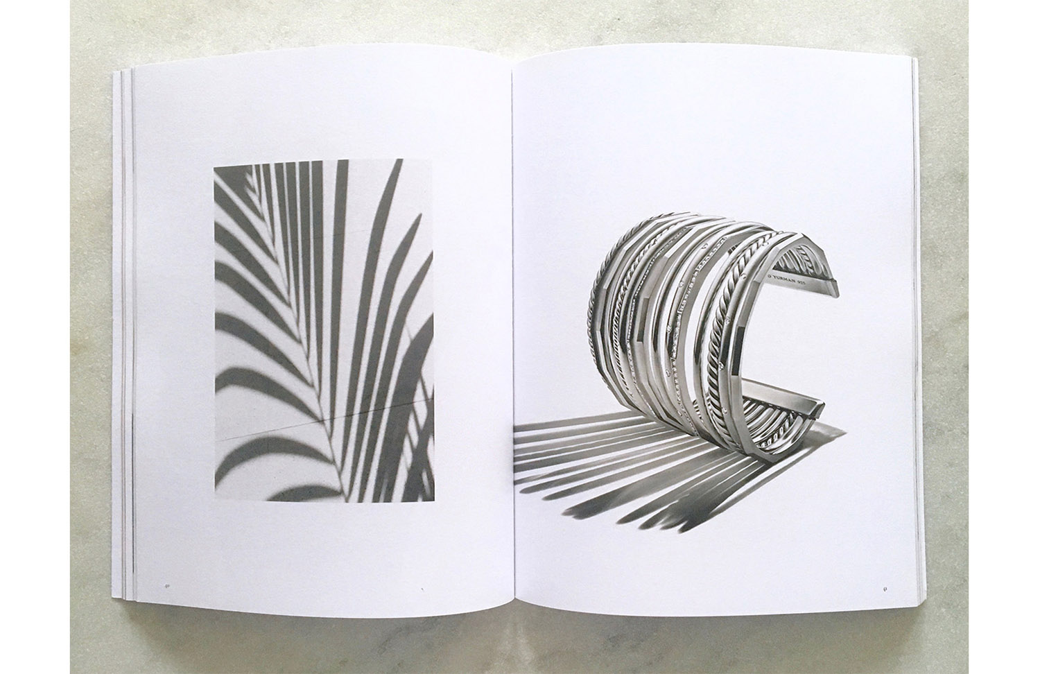 KMA stylist Sara Wacksman designs set for a photo of a jewelry booklet for David Yurman 