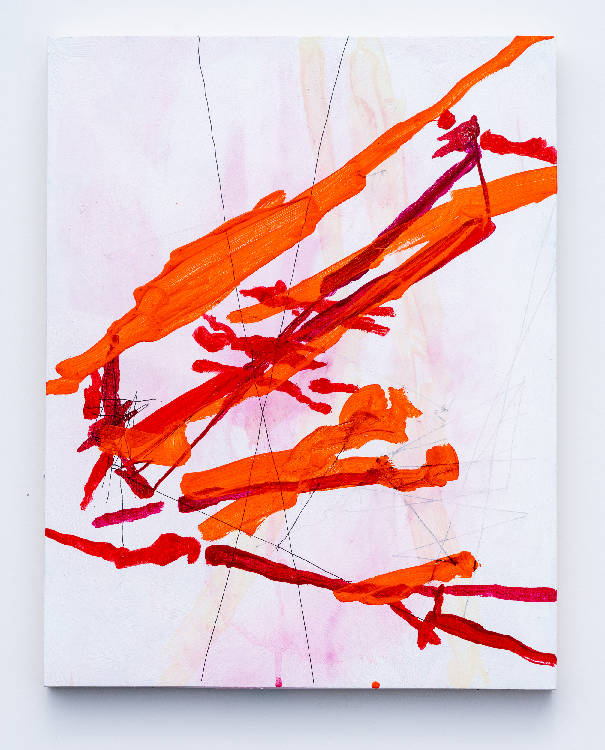 2021, acrylic, watercolor and ink on panel, 18 x 14 inches