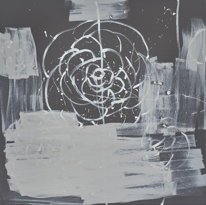 The Poetics of Space 1, 2017, acrylic and oil on canvas, 31.25x31.5 in