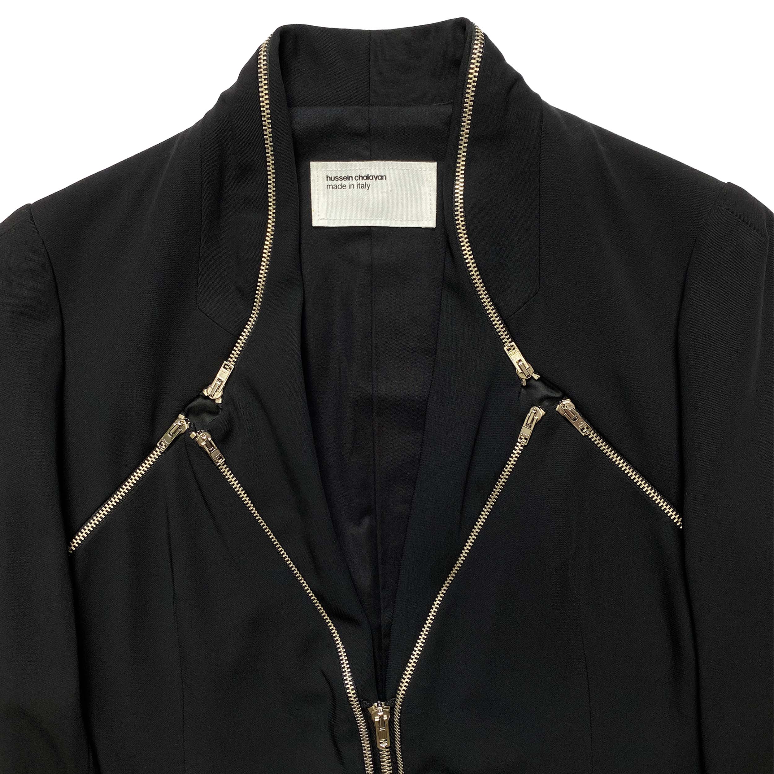 Hussein Chalayan, A/W 2003 Wool Zipped Blazer Jacket - La Nausée 