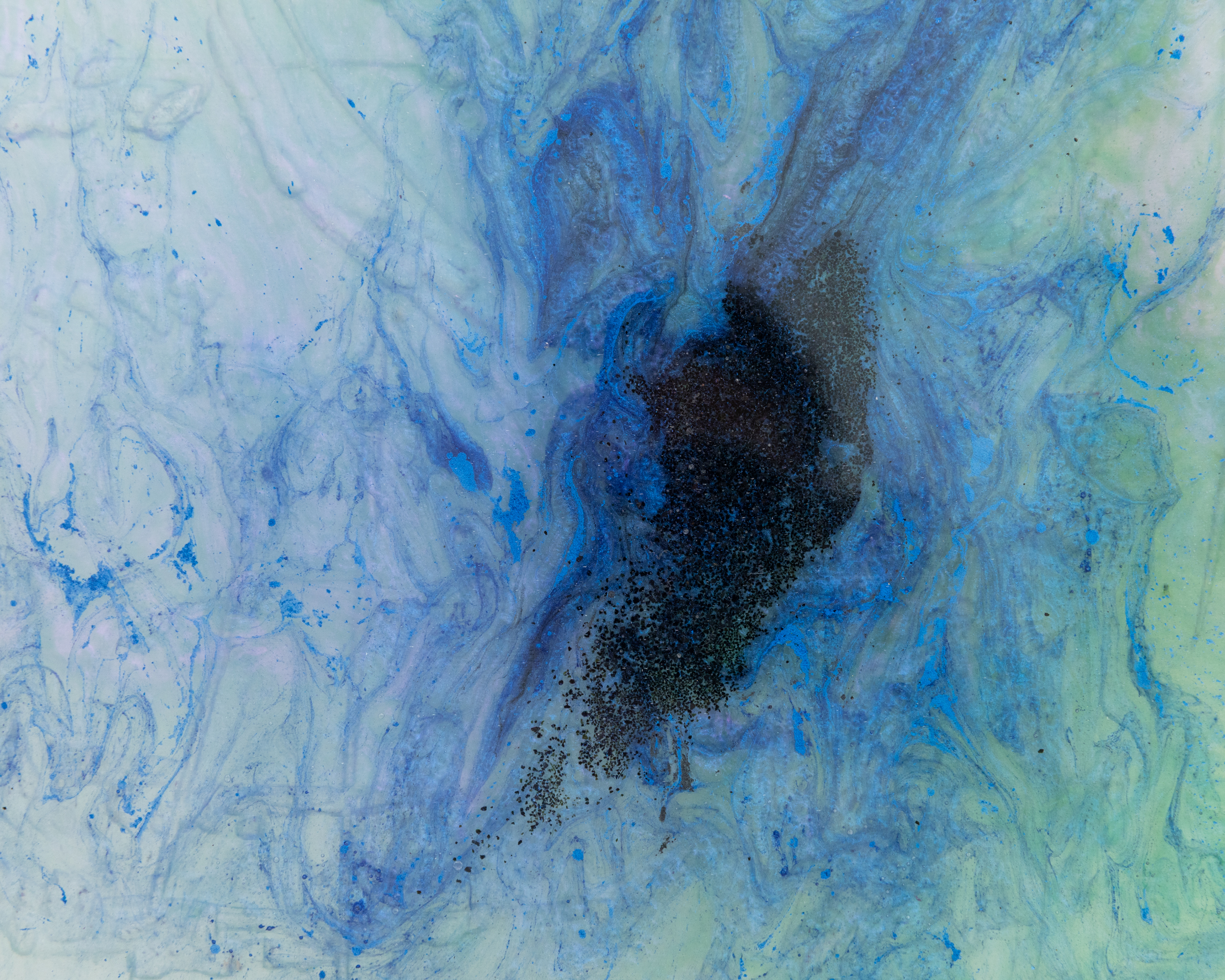 I watch the moon, 2025. Detail of pigment and volcanic sand.