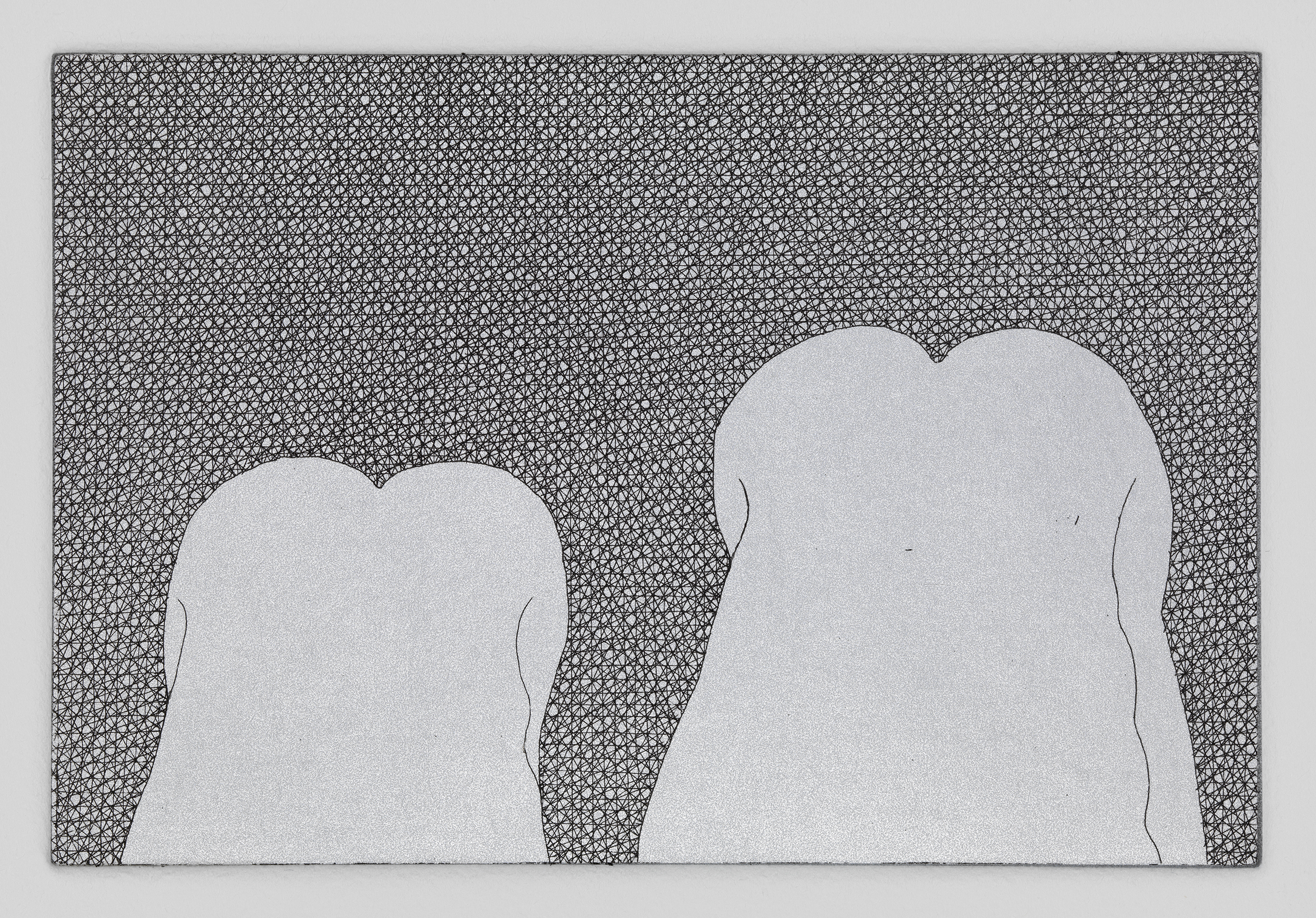 Two Butts, 2010. Etching with chine coll&eacute;; 4 &times; 6 inches