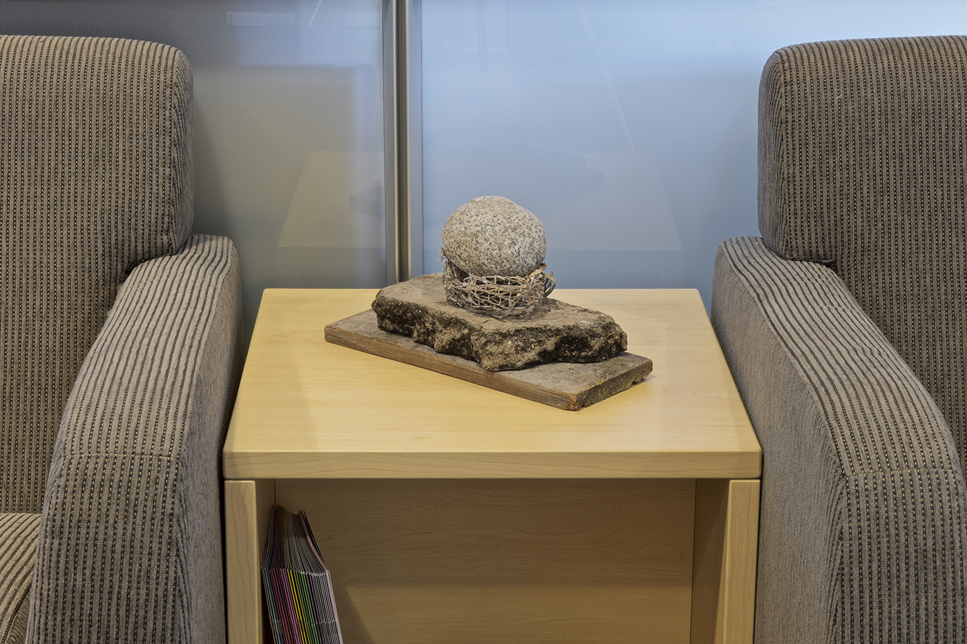 Ormidale Building Demolition Site Assemblage 1 (Nest) - rock, metal lath, asphalt, wood - 2015