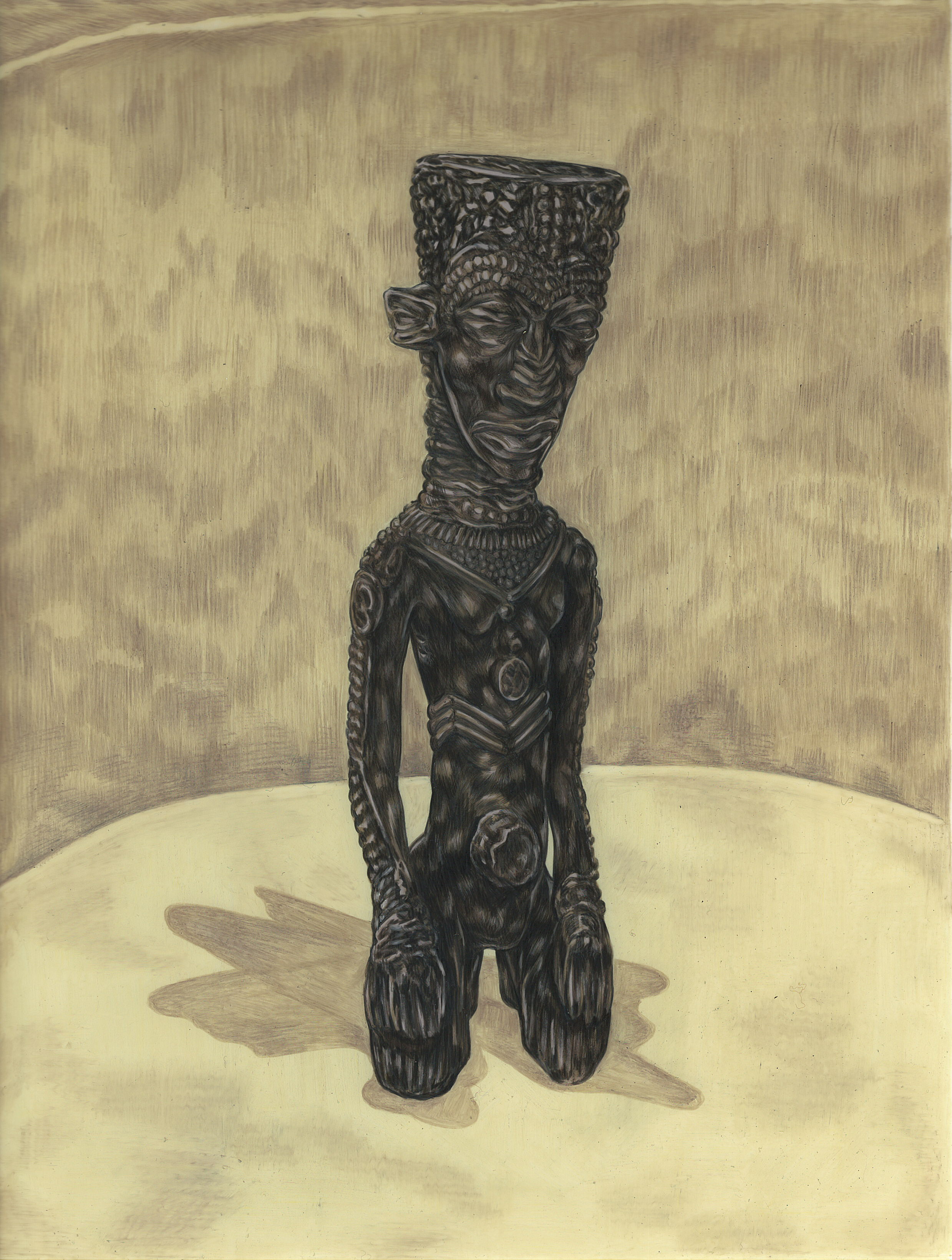 Original Drawing for "Tell My Horse" (2020), colored pencil and graphite on duralar