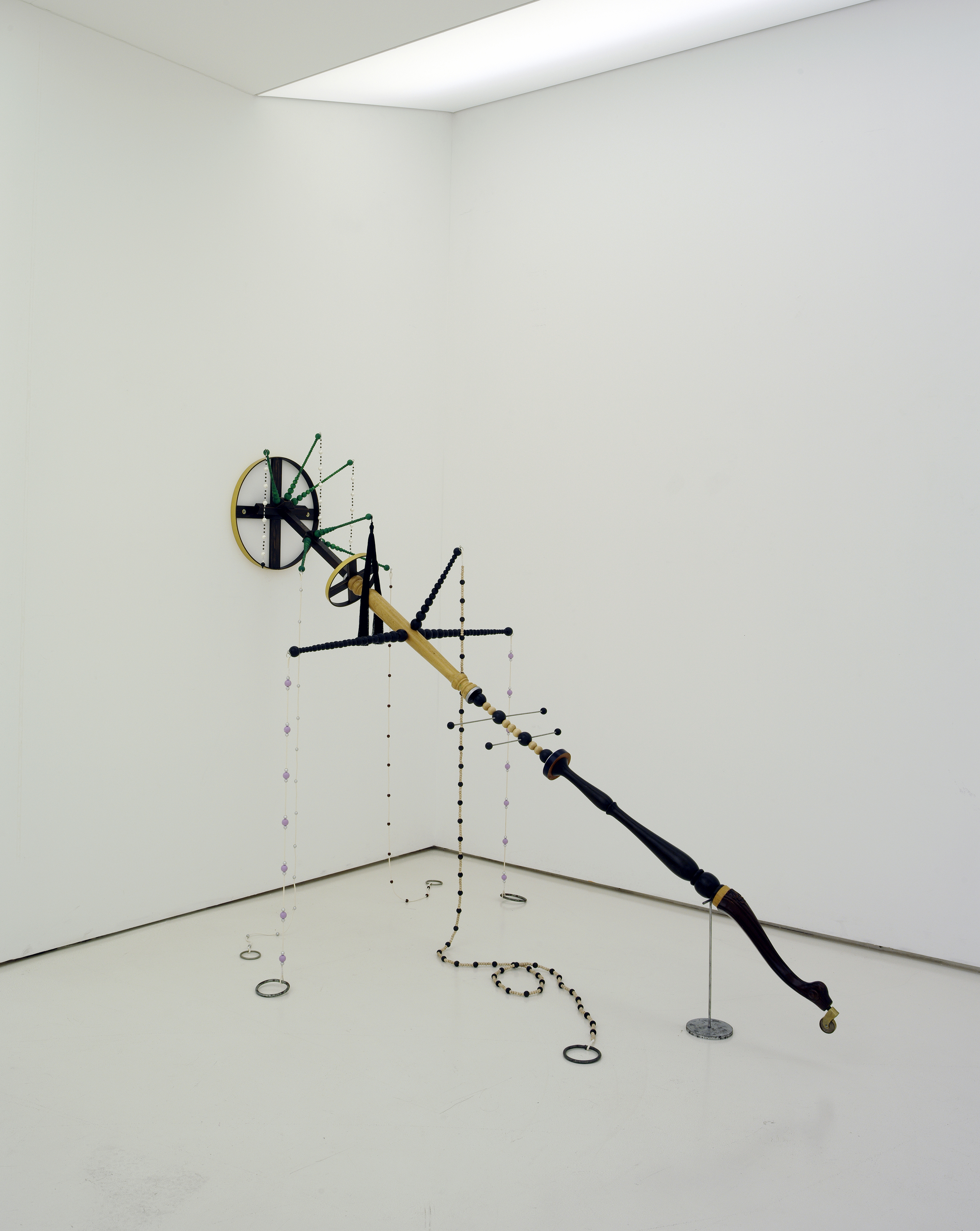 . Skin_Layer(W-D), 2023, Collected objects, acrylic on wood, marvel, wheel,  195 x 120 x 120(H)cm