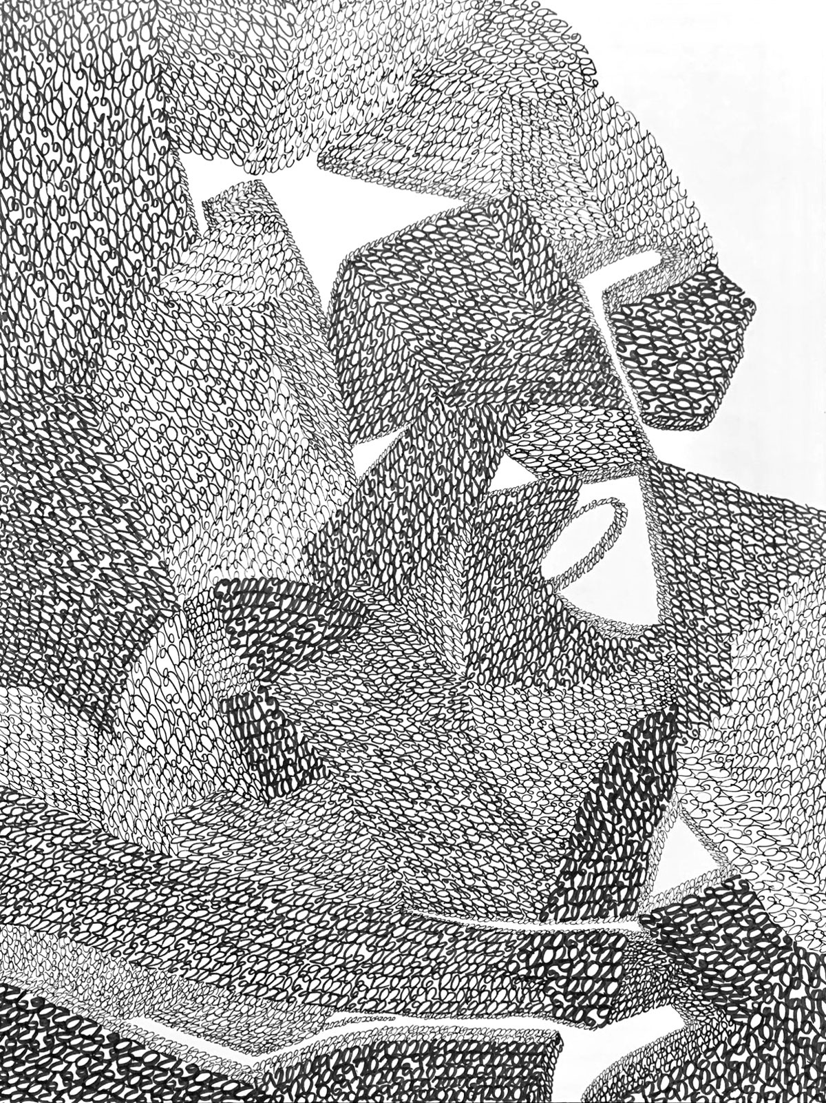 14/38 — BANAL DEJA VU  Archival ink on Bristol, 9" x 12" (2020 works).2010-ongoing.