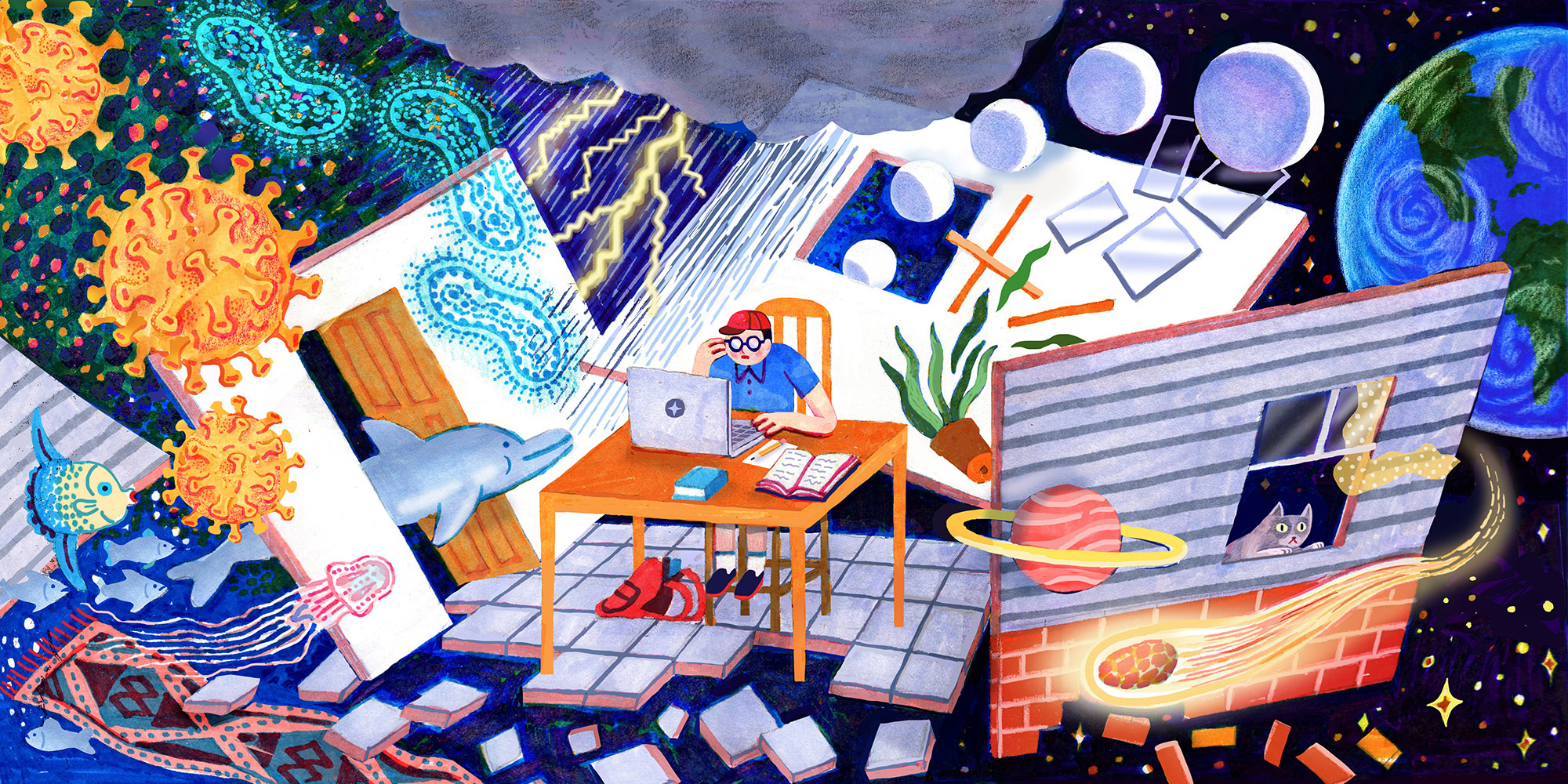 For Schools Coronavirus Is The Practice Run For Climate Change. - Illustration by JooHee Yoon